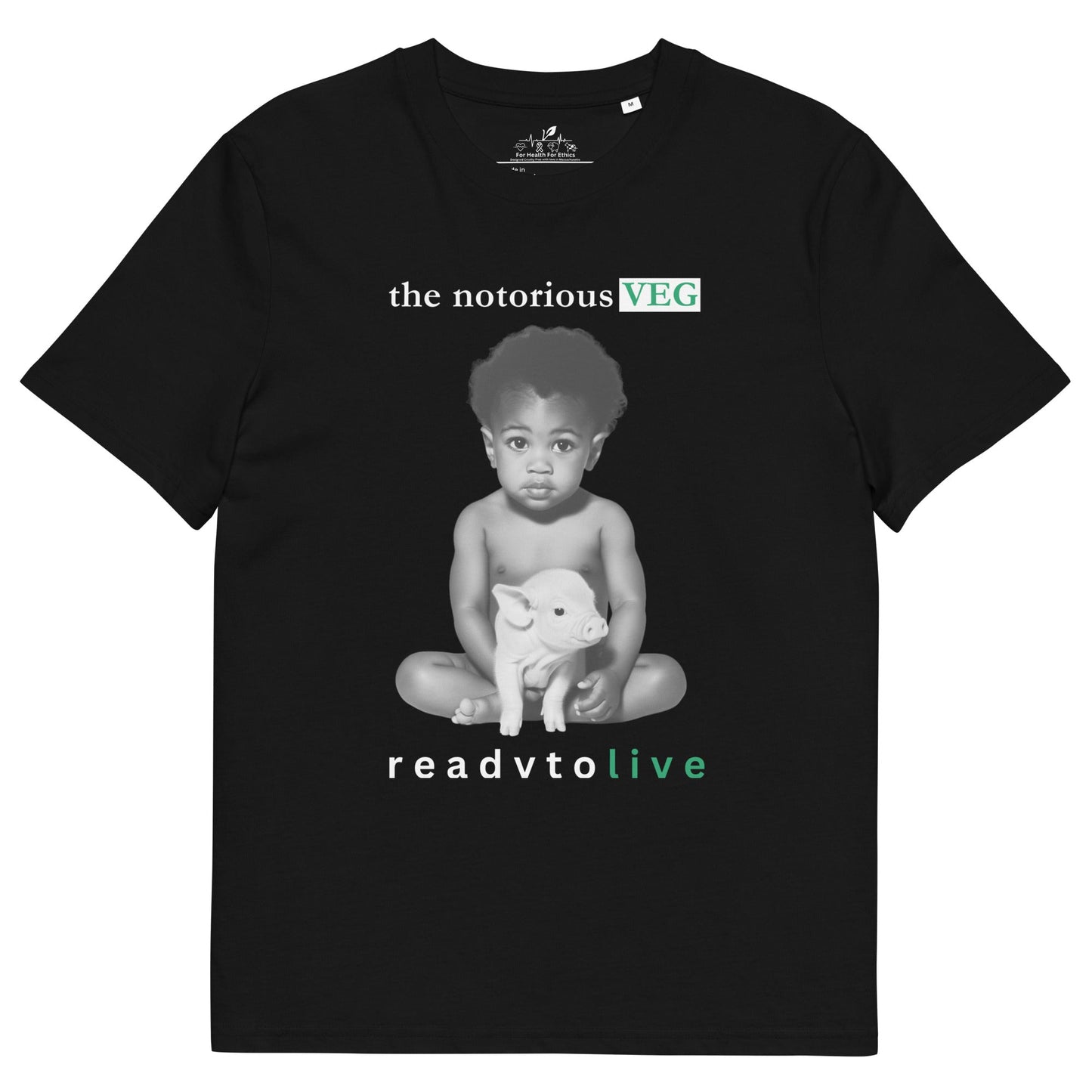 The Notorious VEG T-shirt - For Health For Ethics - Black