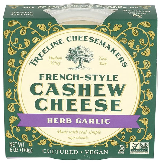 Treeline Vegan Soft Herb and Garlic Cheese, 6 oz - For Health For Ethics - 