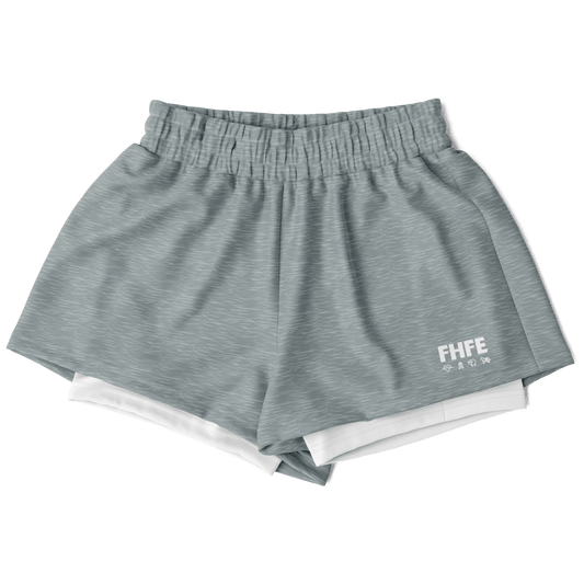 Unstoppable Gray Marl 2 - in - 1 Women's Performance Shorts - For Health For Ethics - XS