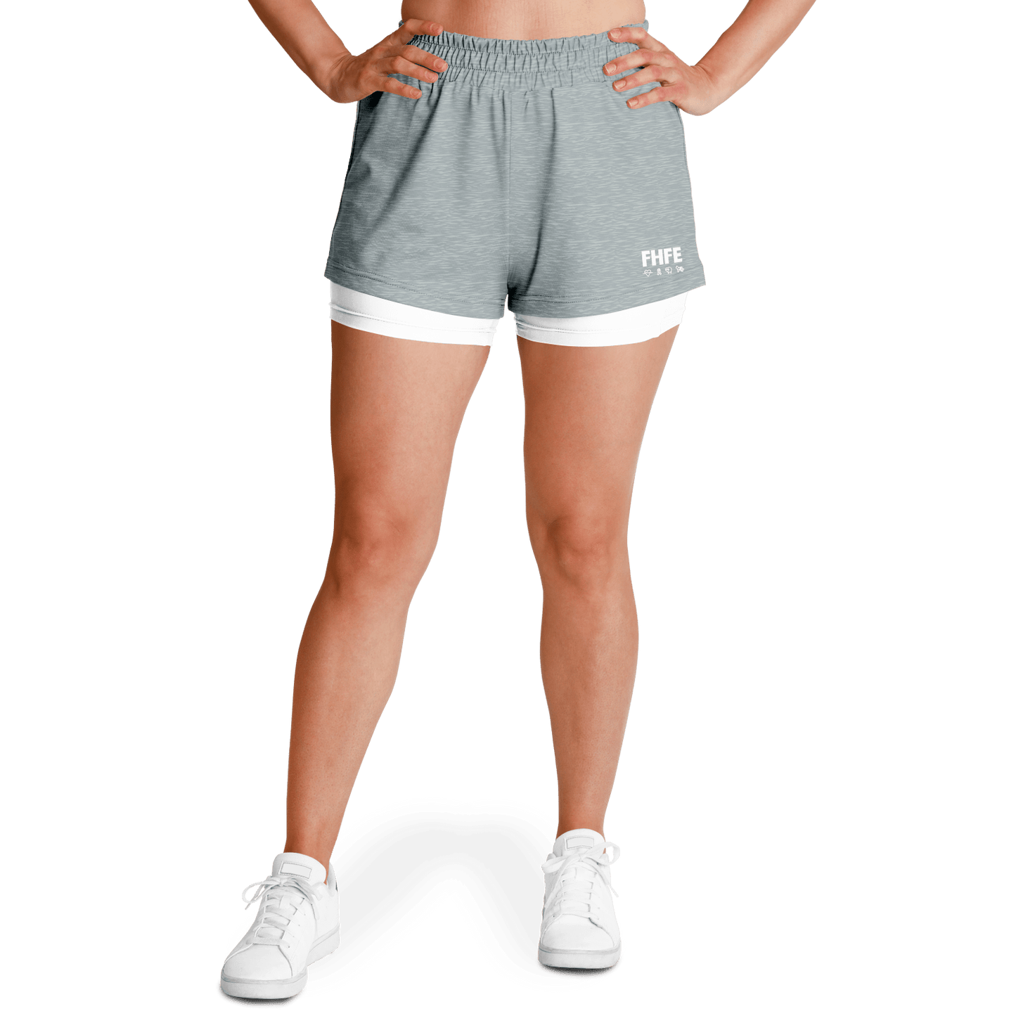 Unstoppable Gray Marl 2 - in - 1 Women's Performance Shorts - For Health For Ethics - XS