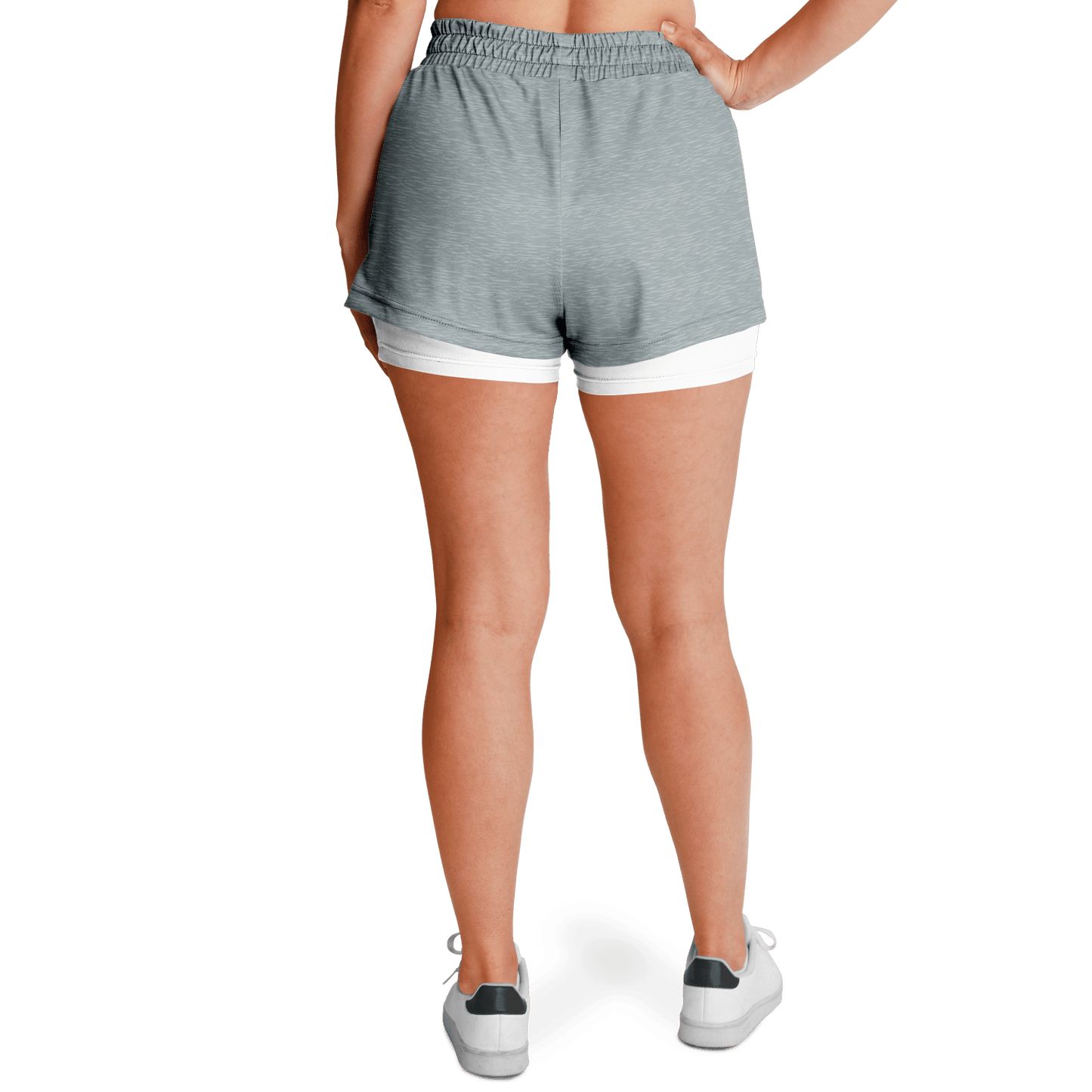 Unstoppable Gray Marl 2 - in - 1 Women's Performance Shorts - For Health For Ethics - XS