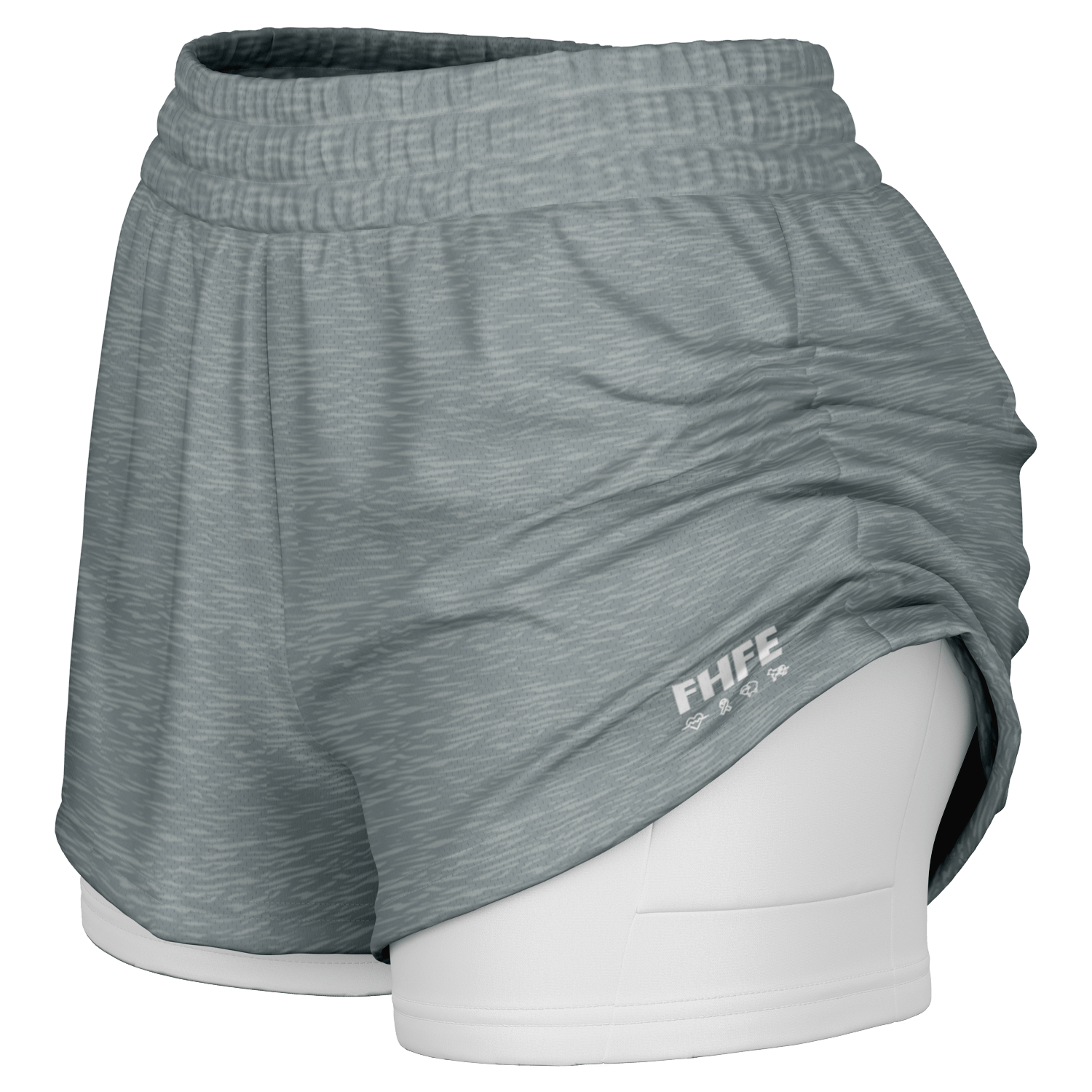 Unstoppable Gray Marl 2 - in - 1 Women's Performance Shorts - For Health For Ethics - XS