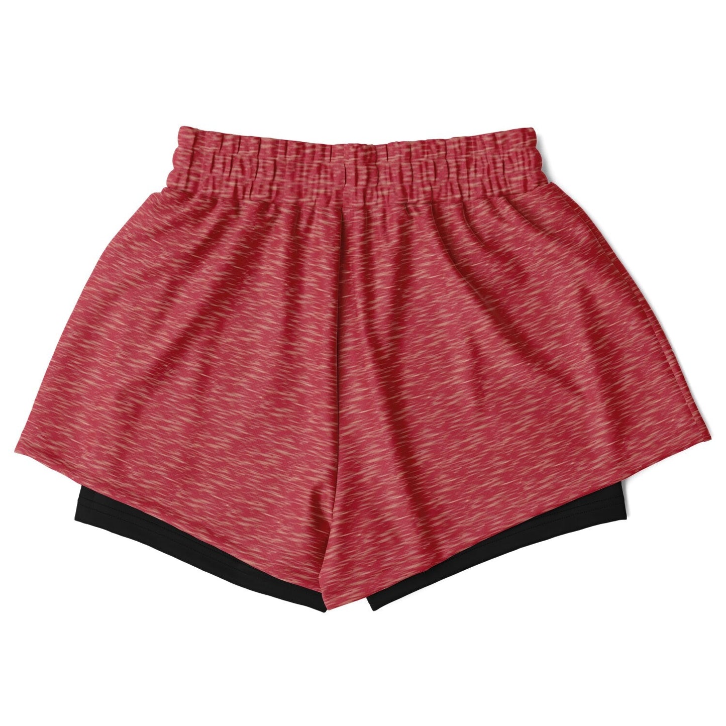 Unstoppable Red Marl 2 - in - 1 Women's Performance Shorts - For Health For Ethics - XS