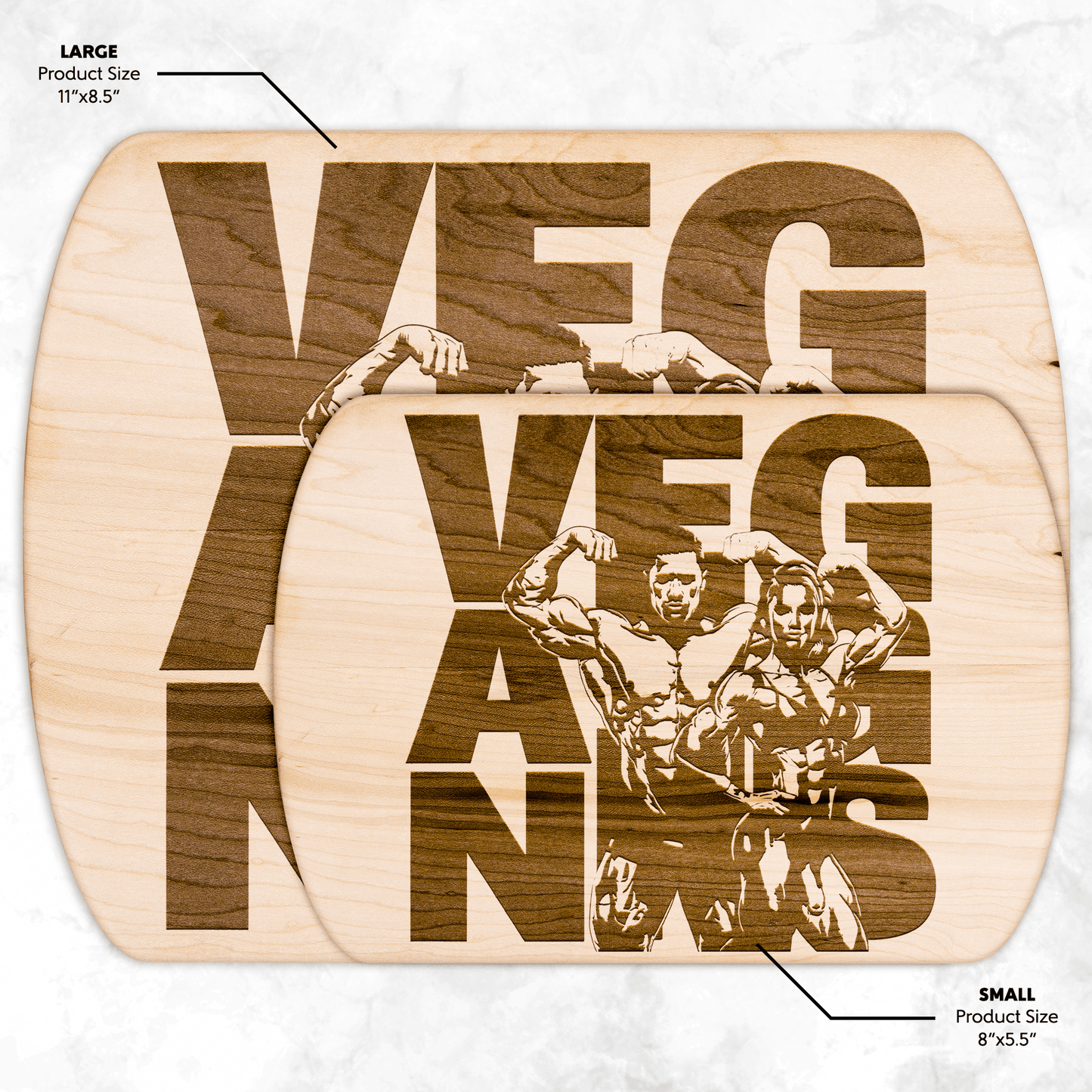 Vegains Cutting Board - For Health For Ethics - Small