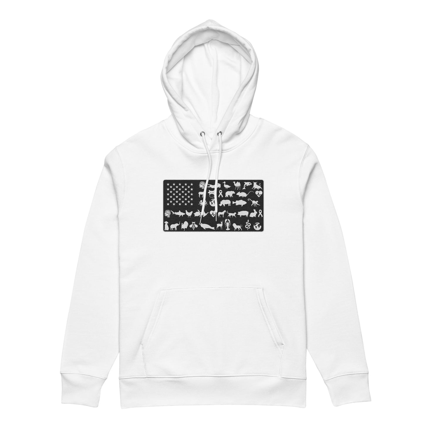 Vegan America Hoodie - For Health For Ethics - White