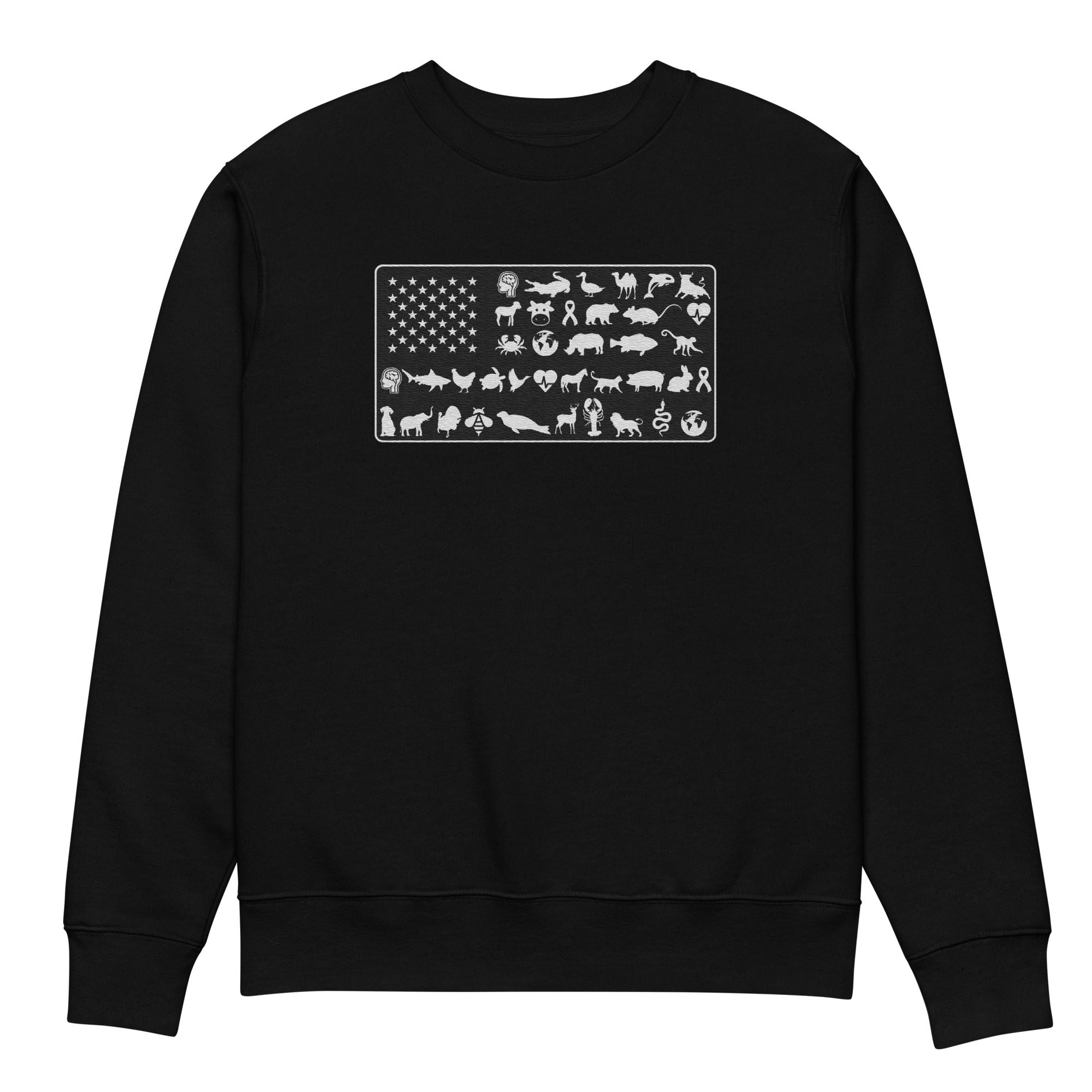 Vegan America Sweatshirt - For Health For Ethics - Black/White