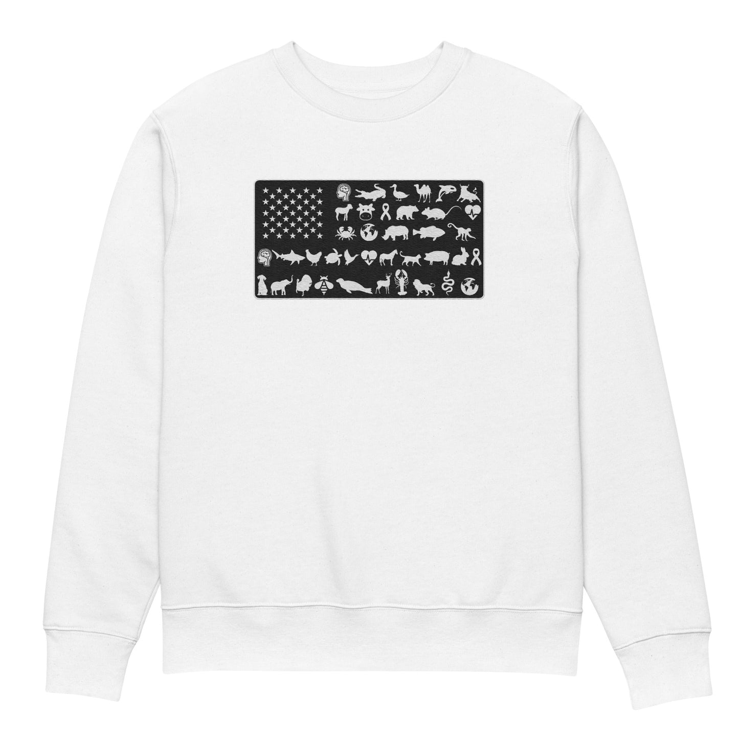 Vegan America Sweatshirt - For Health For Ethics - White/Black