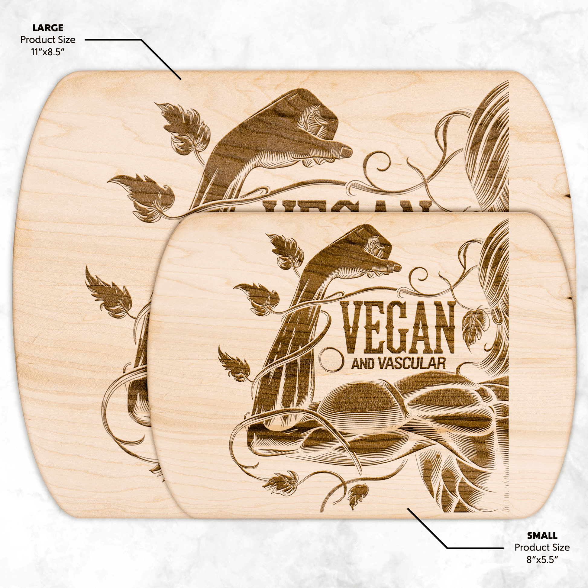 Vegan and Vascular Cutting Board - For Health For Ethics - Small