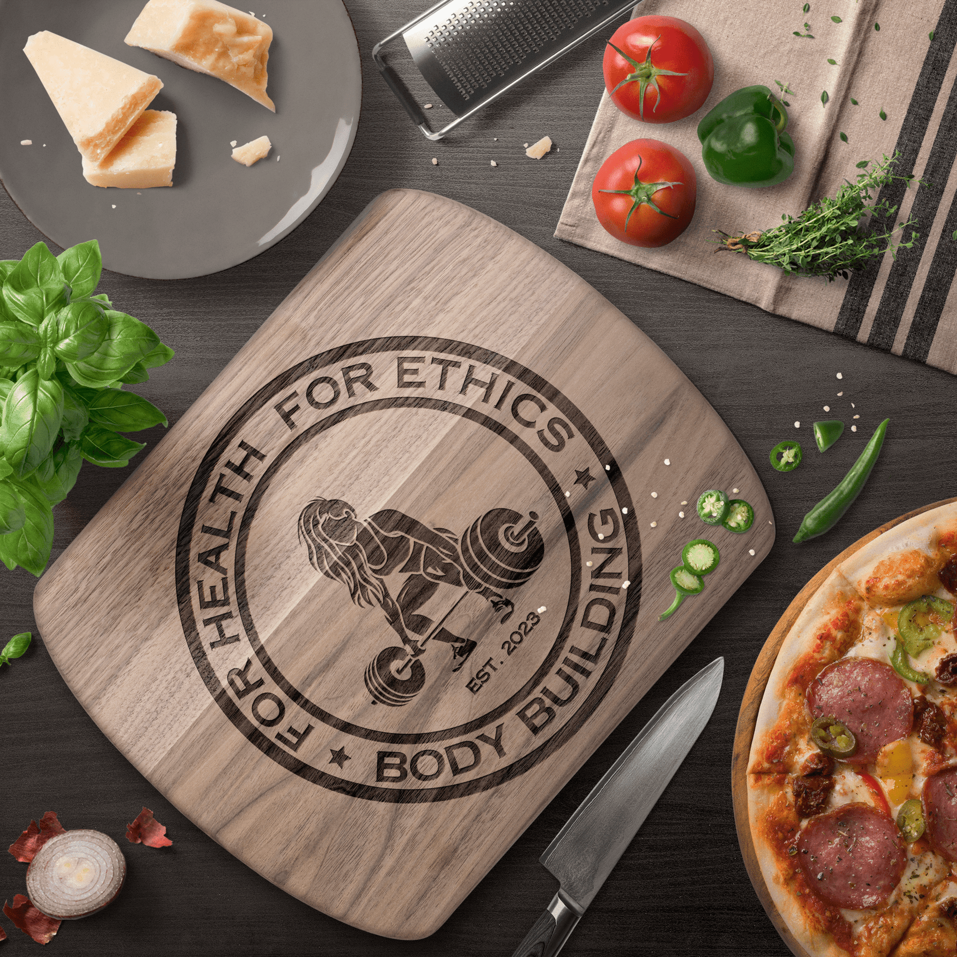 Vegan Bodybuilding Cutting Board - For Health For Ethics - Small