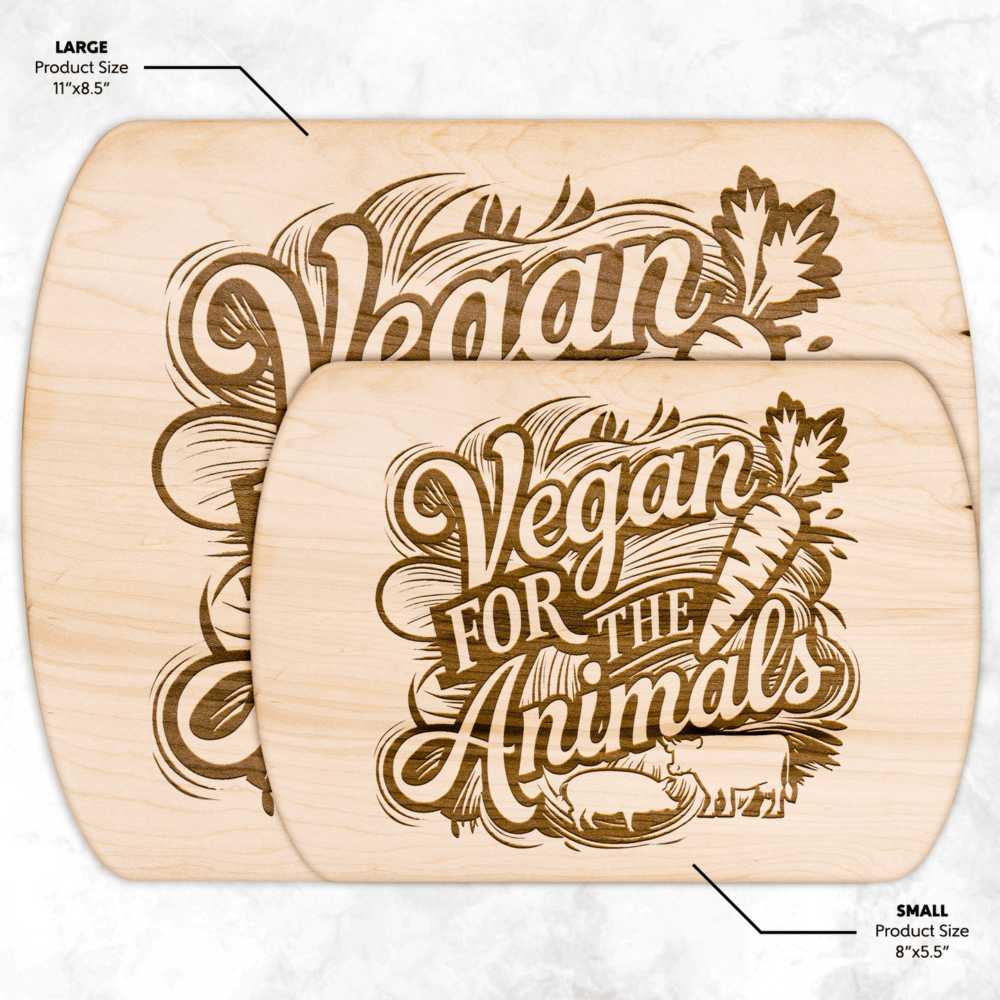 Vegan for the Animals Cutting Board - For Health For Ethics - Small