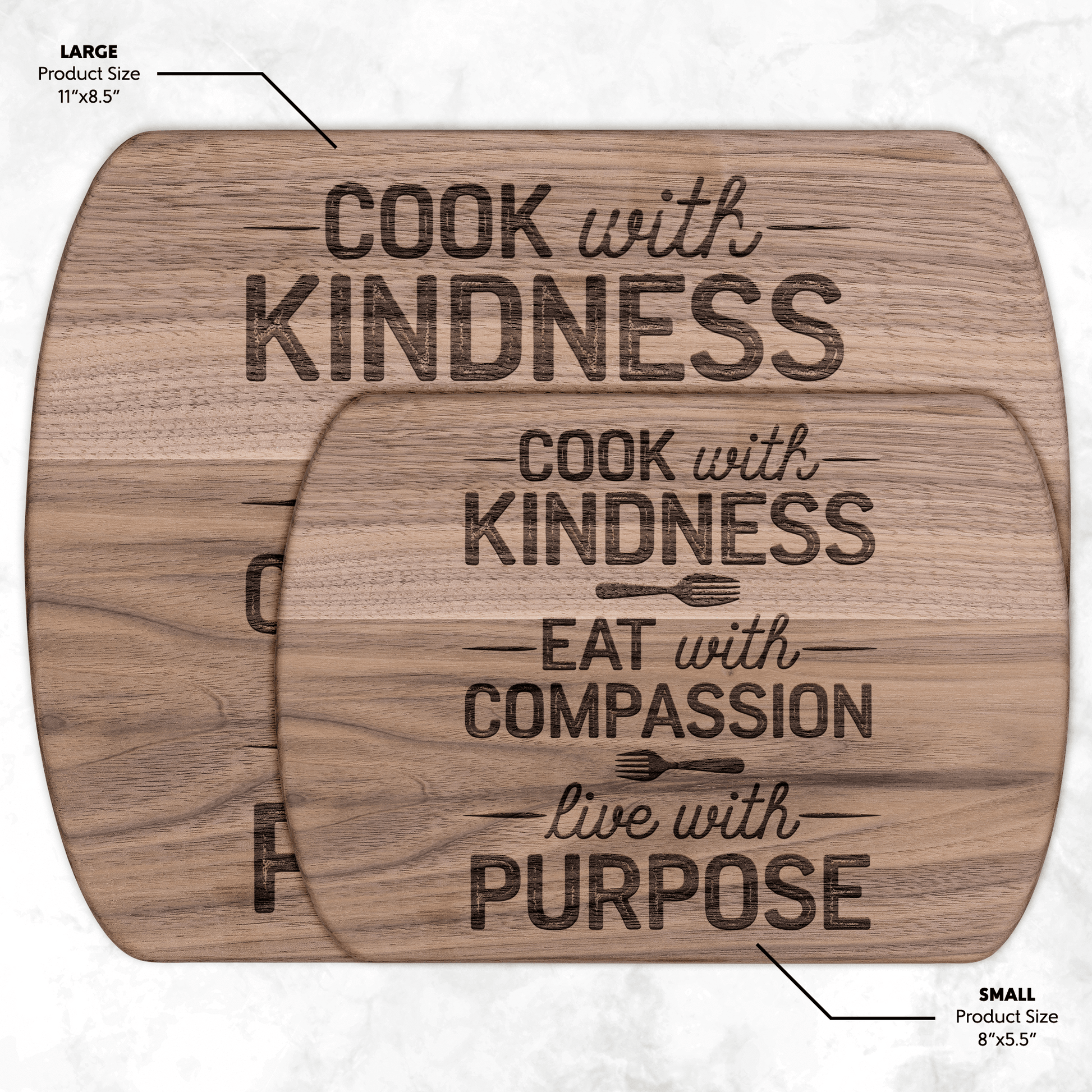 Vegan Kitchen Manifesto Cutting Board - For Health For Ethics - Small