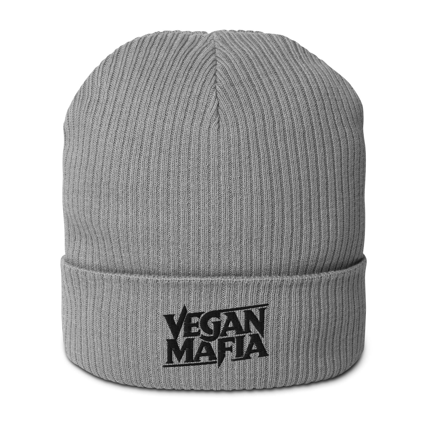 Vegan Mafia Beanie - For Health For Ethics - Light Grey/Black