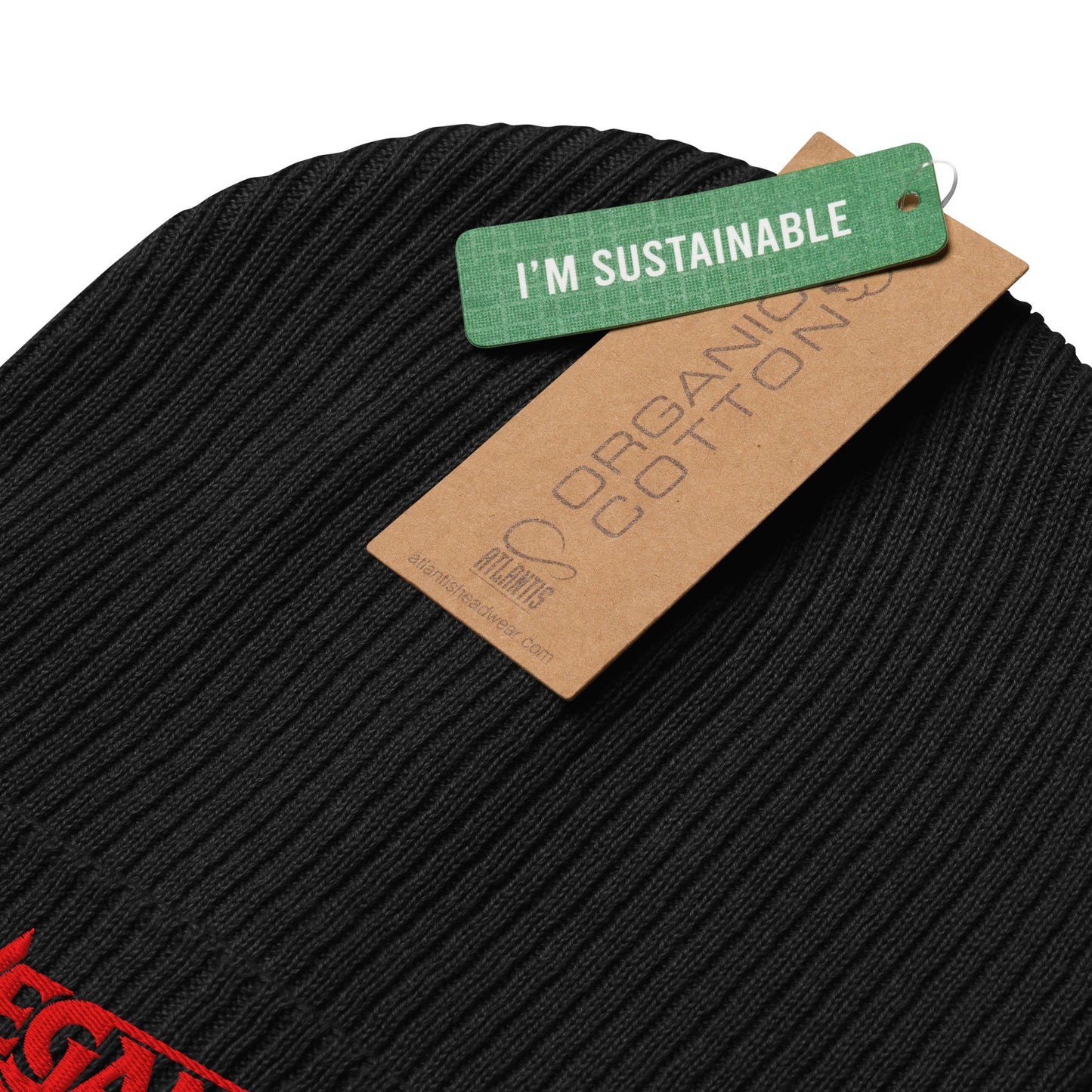 Vegan Mafia Beanie - For Health For Ethics - Light Grey/Black