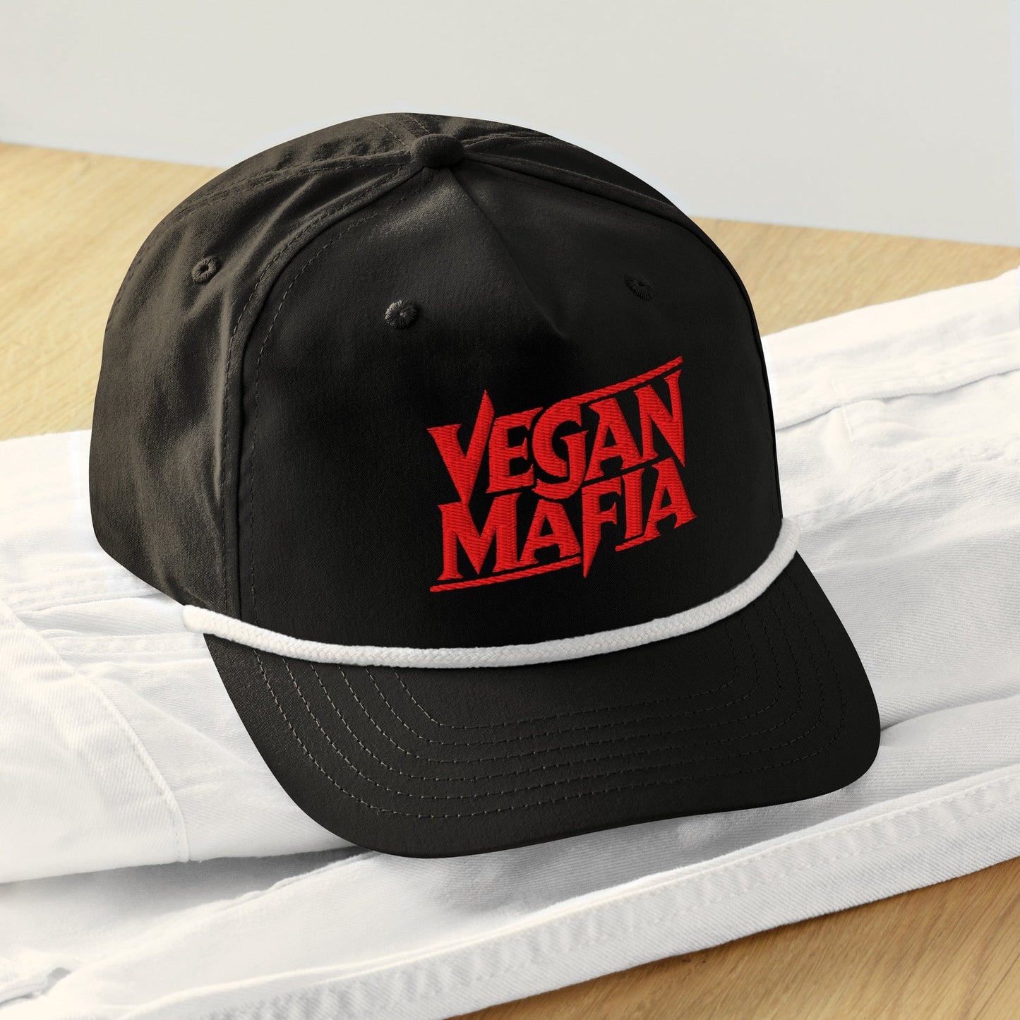 Vegan Mafia Hat - For Health For Ethics - Black/White