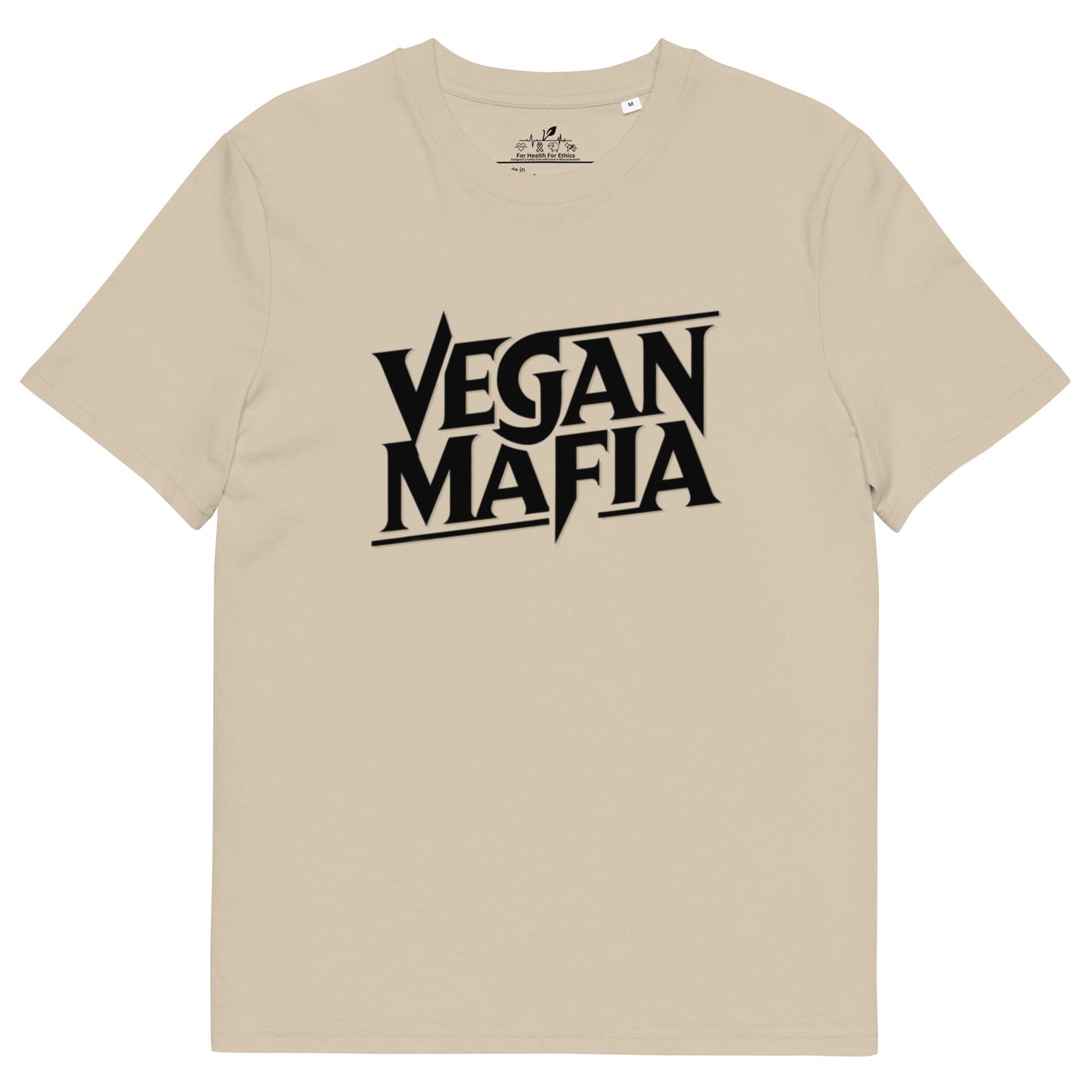 Vegan Mafia t-shirt - For Health For Ethics - Desert Dust