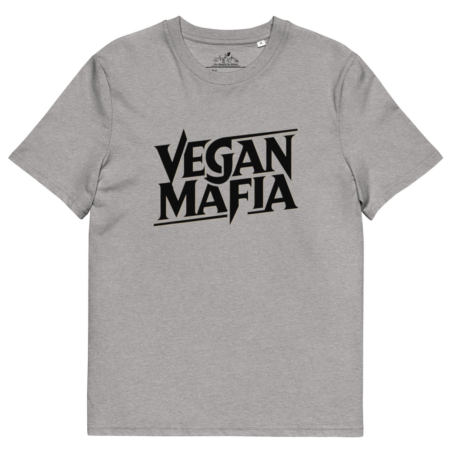 Vegan Mafia t-shirt - For Health For Ethics - Heather Grey