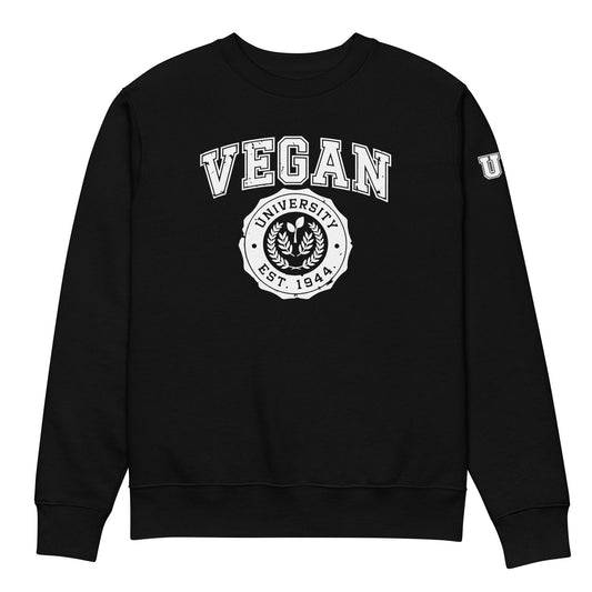 Vegan University Sweatshirt - For Health For Ethics - Black/White