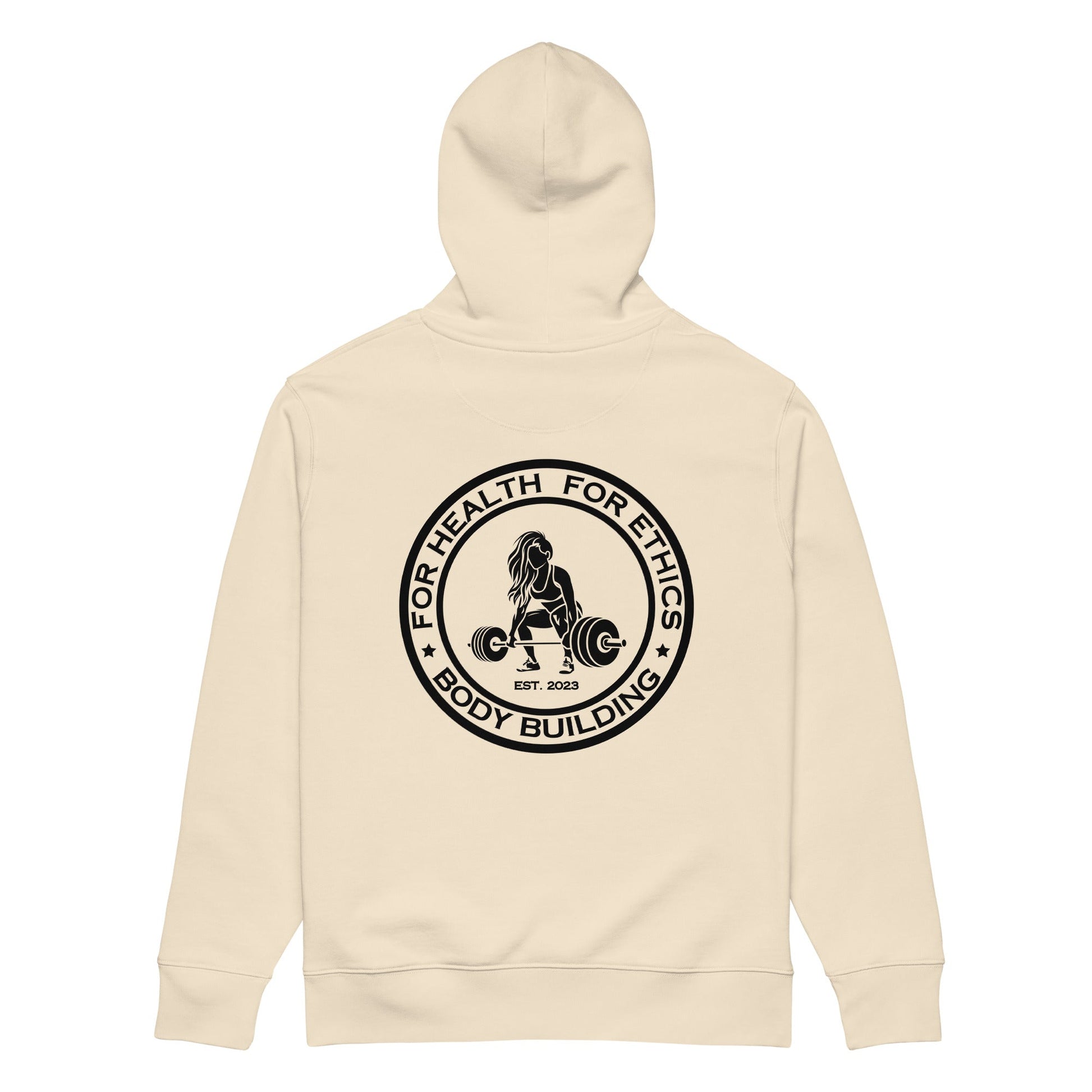 Vegan Women’s Bodybuilding Organic Hoodie - For Health For Ethics - Desert Dust