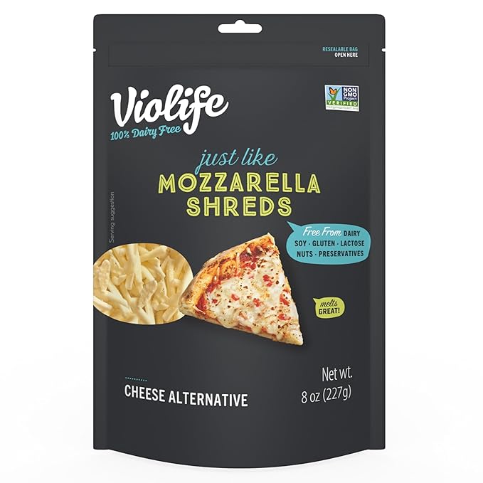 VIOLIFE Just Like Mozzarella Shreds, 8 OZ - For Health For Ethics - 