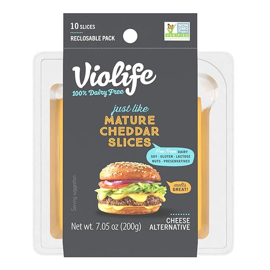 Violife, Mature Cheddar Style Slices, 7.05 Ounce - For Health For Ethics - 