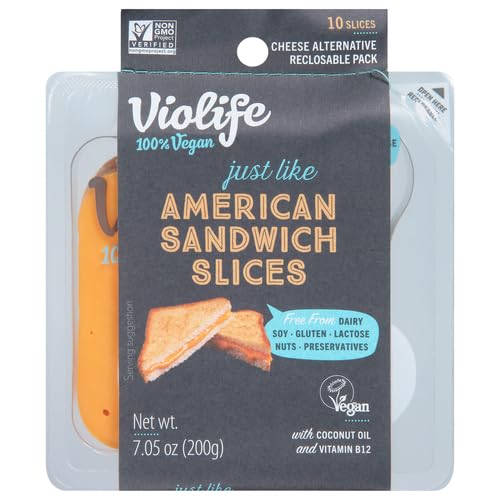 VIOLIFE Plant Based Singles Cheese Slices, 7.05 OZ - For Health For Ethics - 