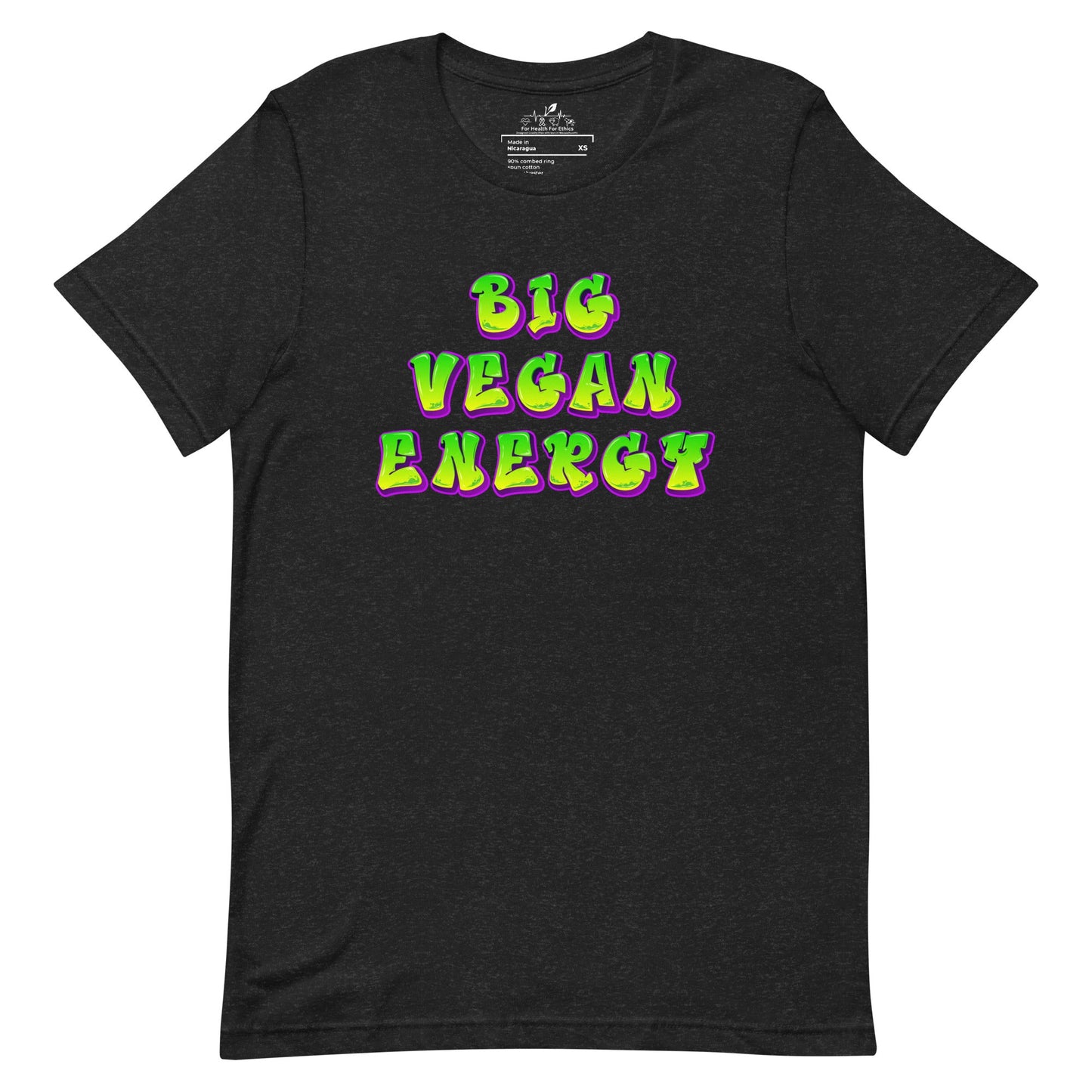 Big Vegan Energy T-Shirt - For Health For Ethics - XS - Front