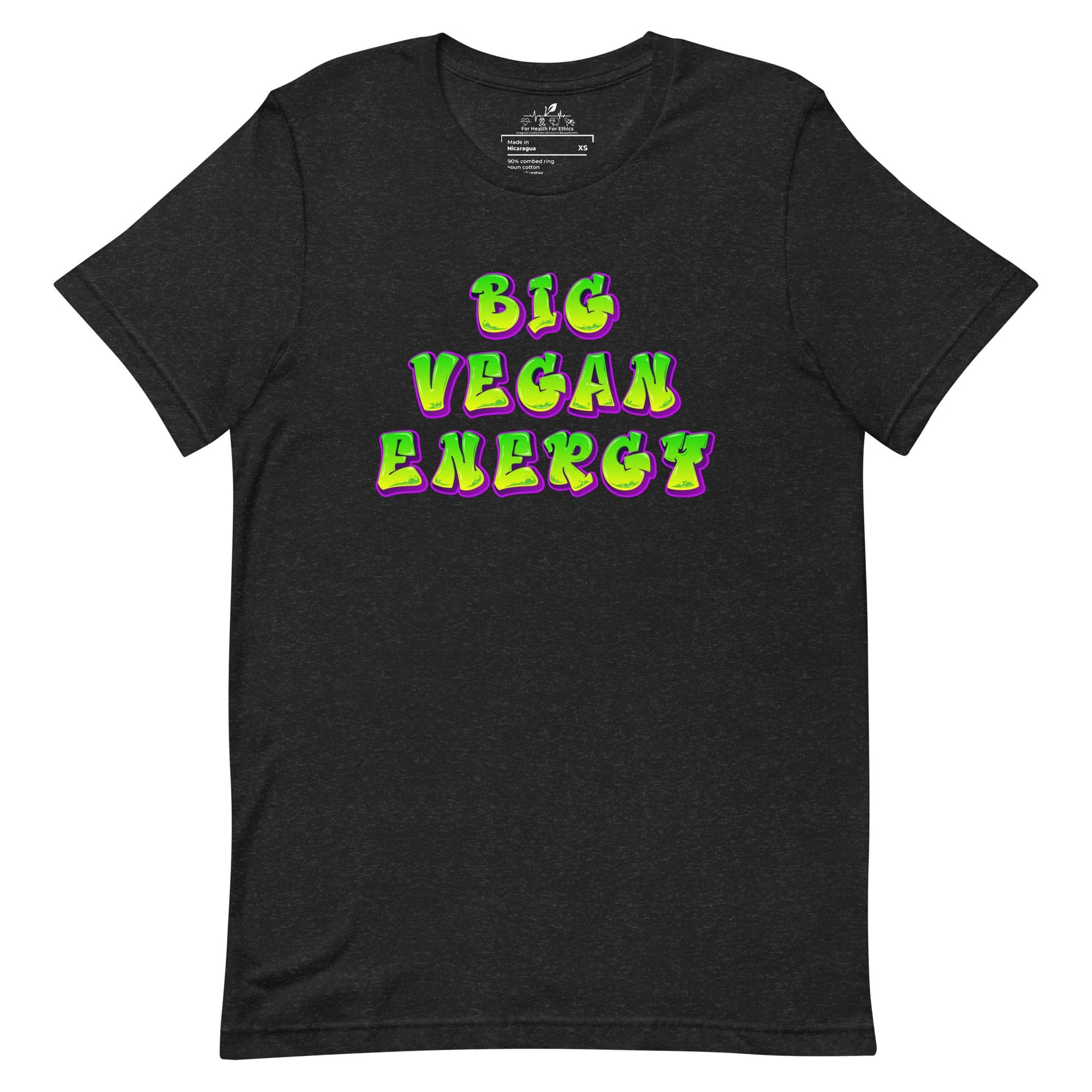 Big Vegan Energy T-Shirt - For Health For Ethics - XS - Front