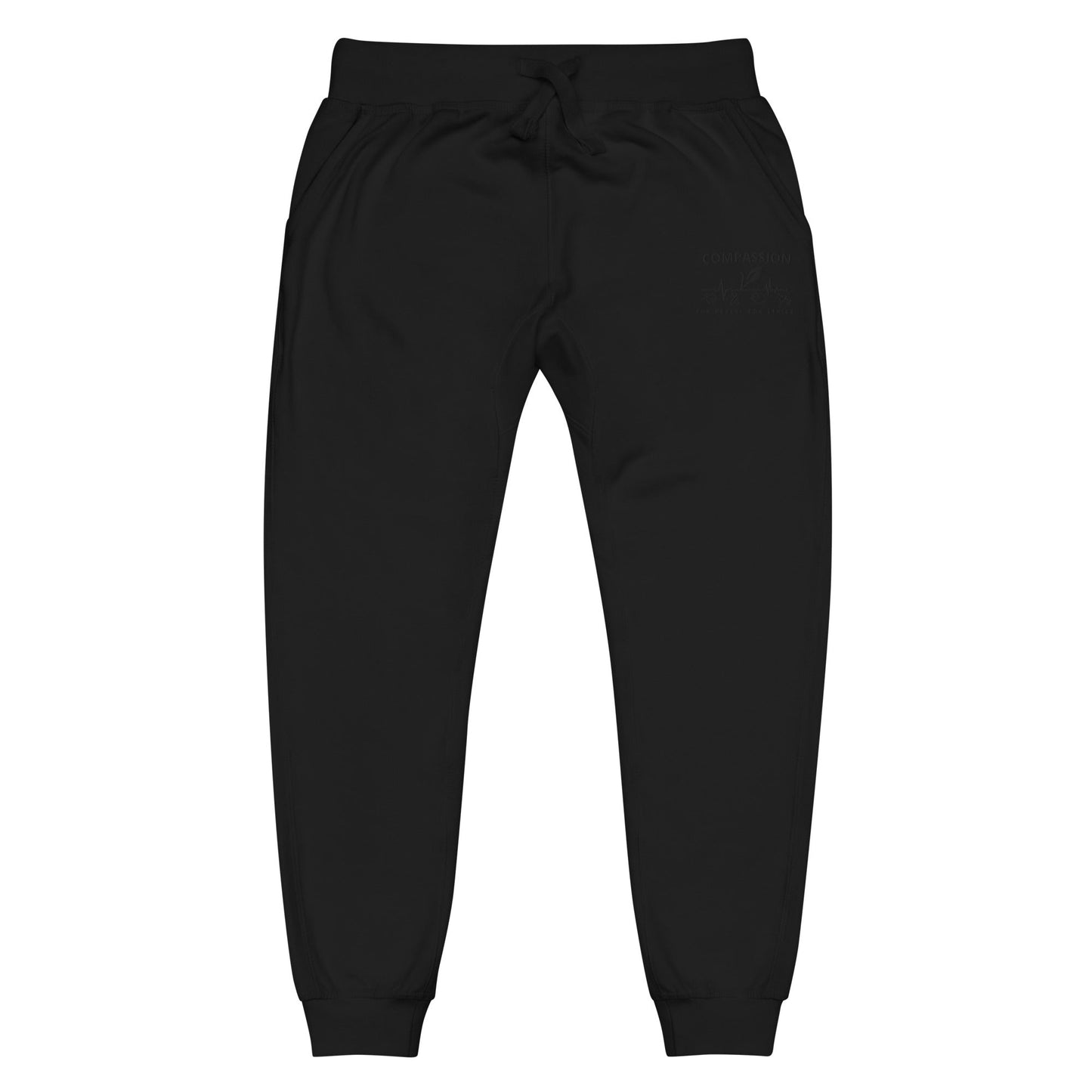 Compassion Fleece sweatpants - For Health For Ethics - Black Out