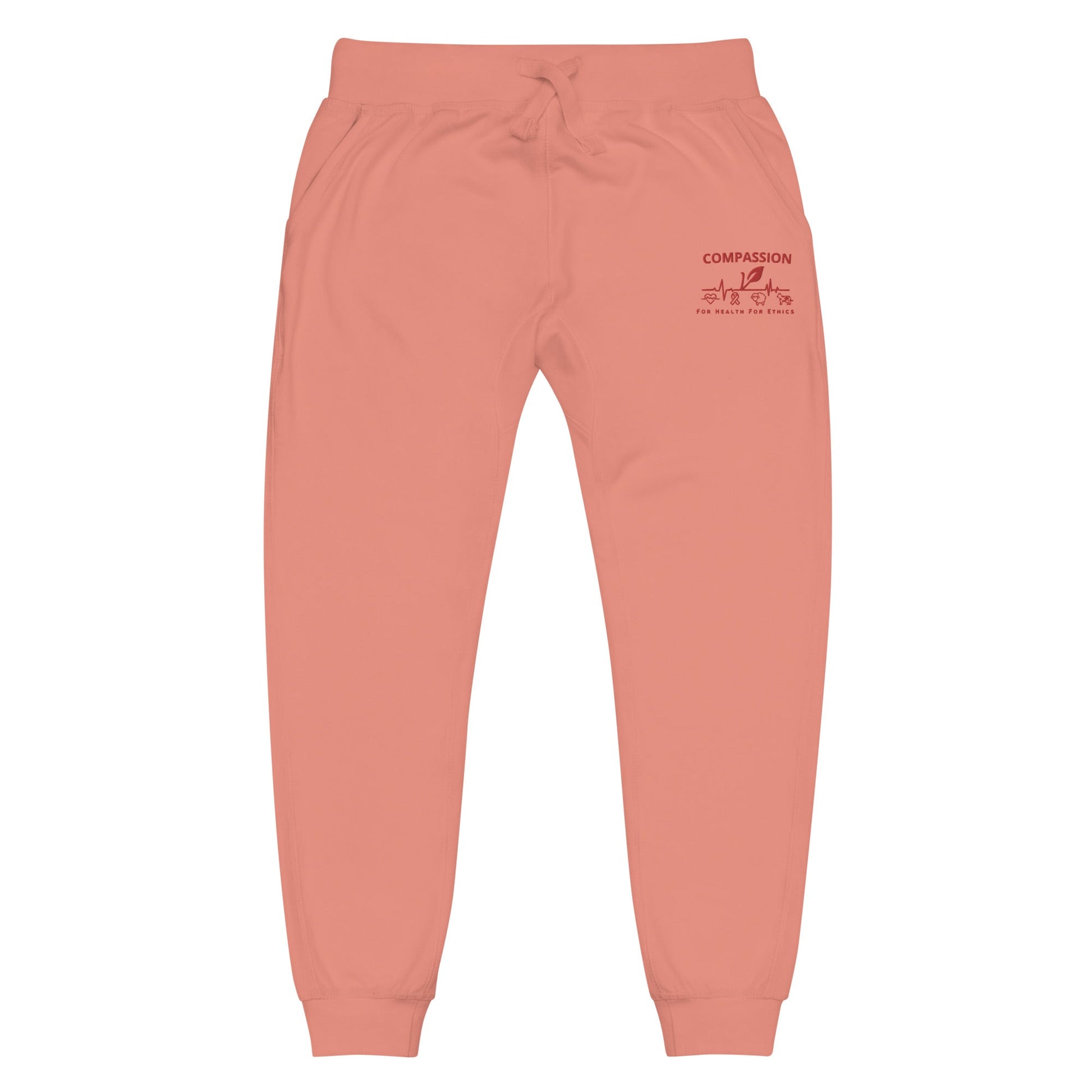 Compassion Fleece sweatpants - For Health For Ethics - Dusty Rose