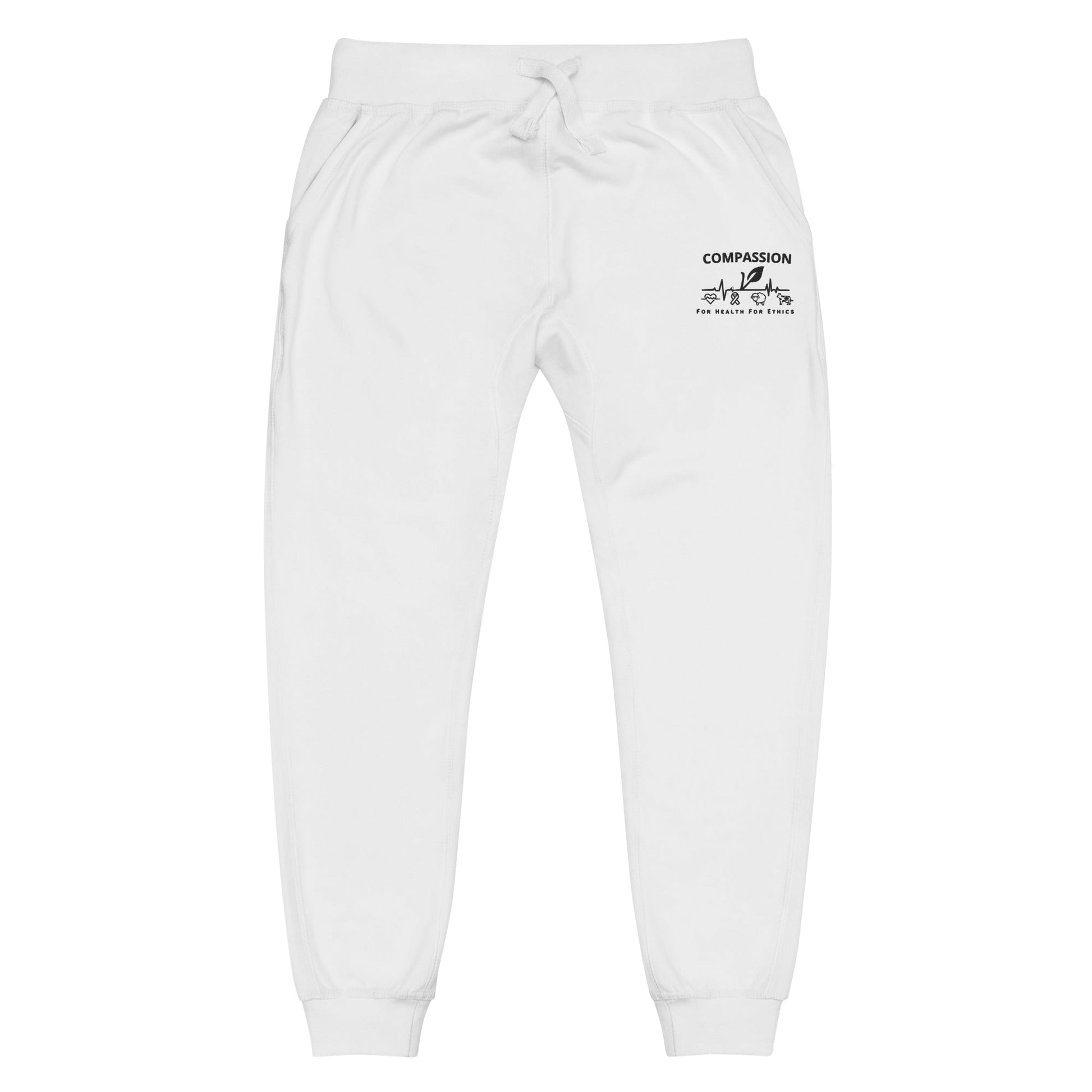 Compassion Fleece sweatpants - For Health For Ethics - White