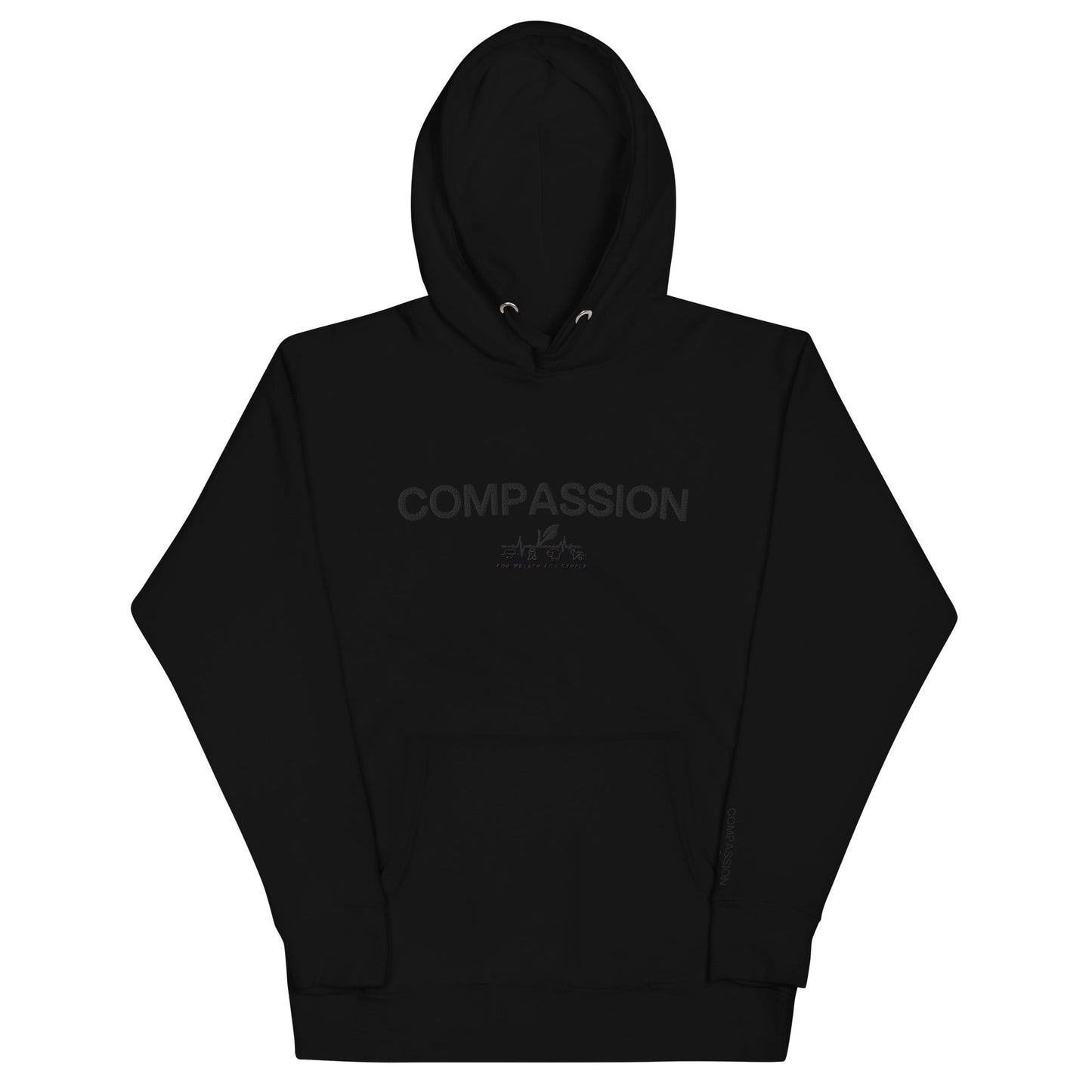 Compassion Hoodie - For Health For Ethics - Black Out