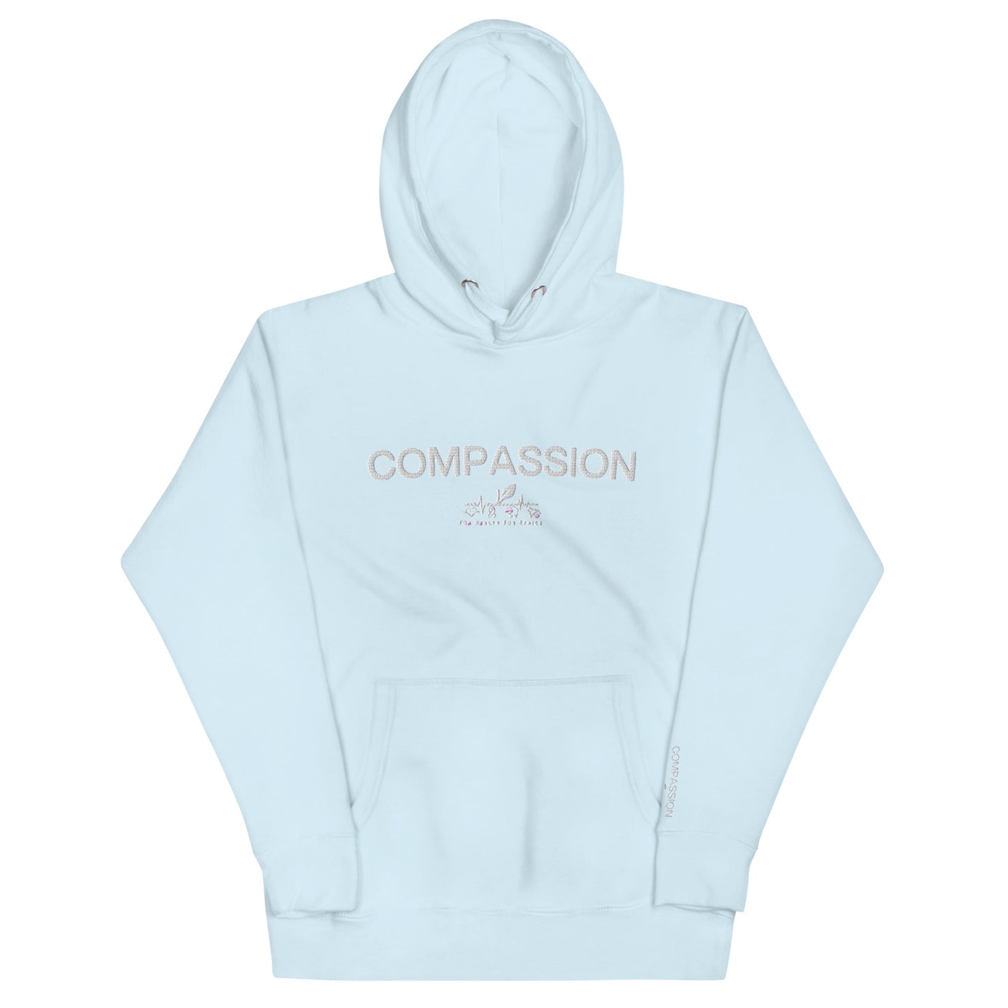 Compassion Hoodie - For Health For Ethics - Sky Blue