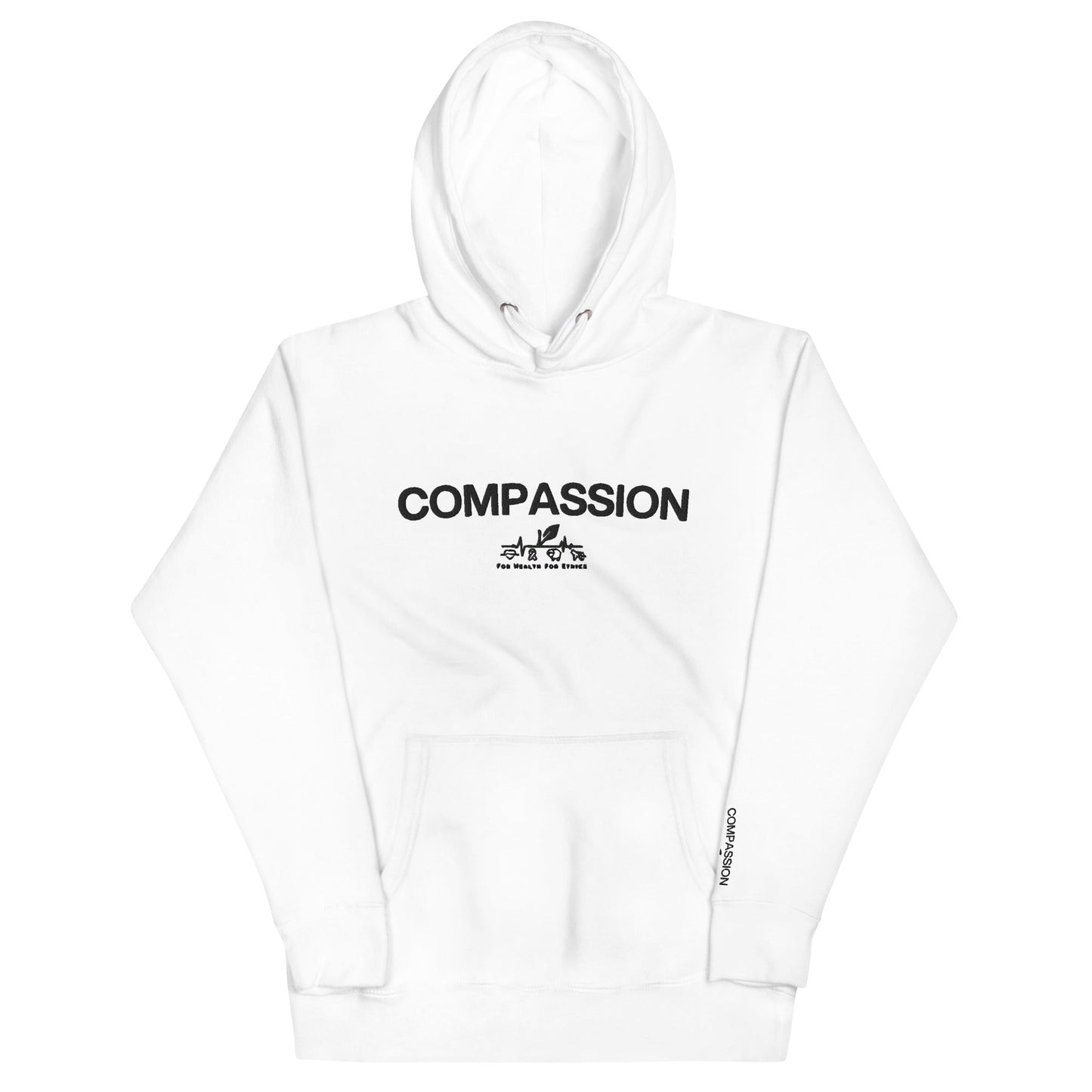 Compassion Hoodie - For Health For Ethics - White