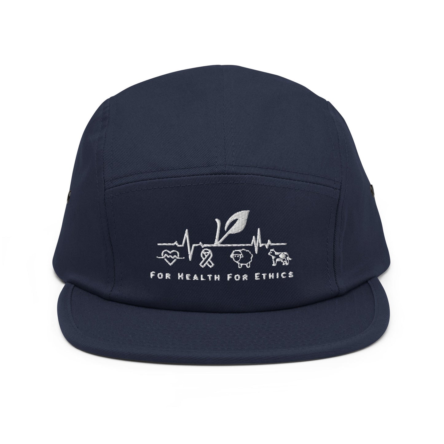 For Health For Ethics Five Panel Cap - For Health For Ethics - Navy - Front