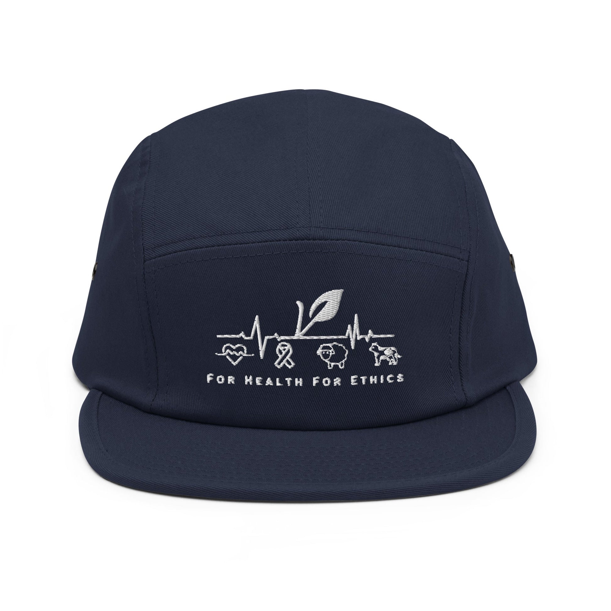 For Health For Ethics Five Panel Cap - For Health For Ethics - Navy - Front