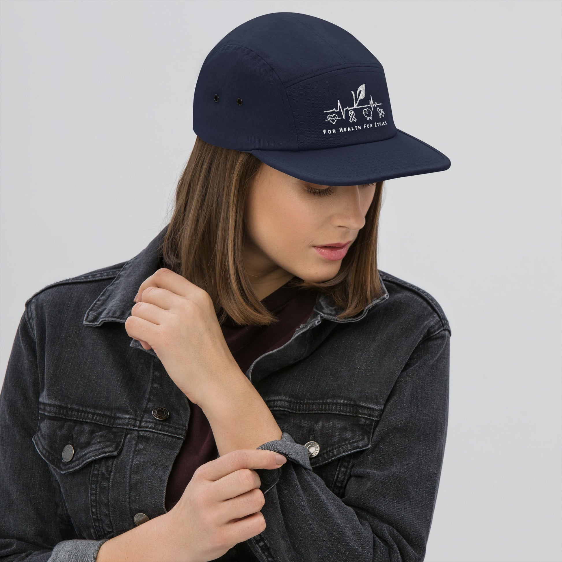 For Health For Ethics Five Panel Cap - For Health For Ethics - Navy - Woman Front