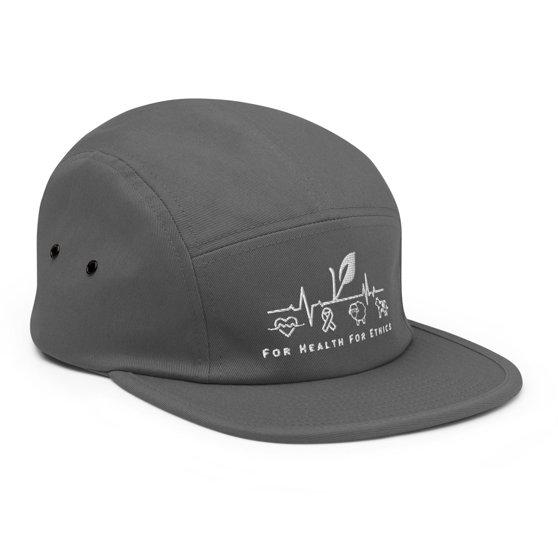 For Health For Ethics Five Panel Cap - For Health For Ethics - Grey - Front Right