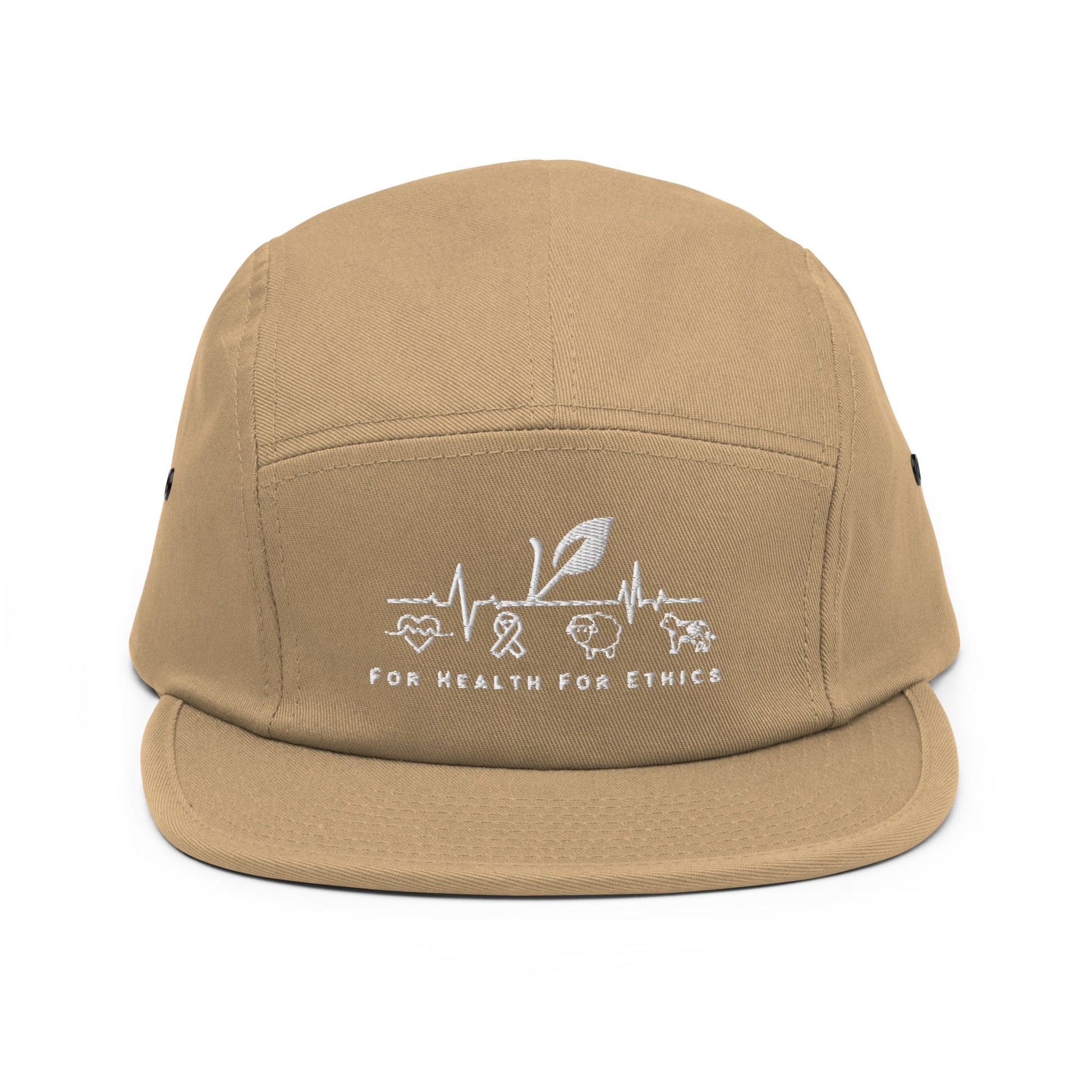 For Health For Ethics Five Panel Cap - For Health For Ethics - Khaki - Front