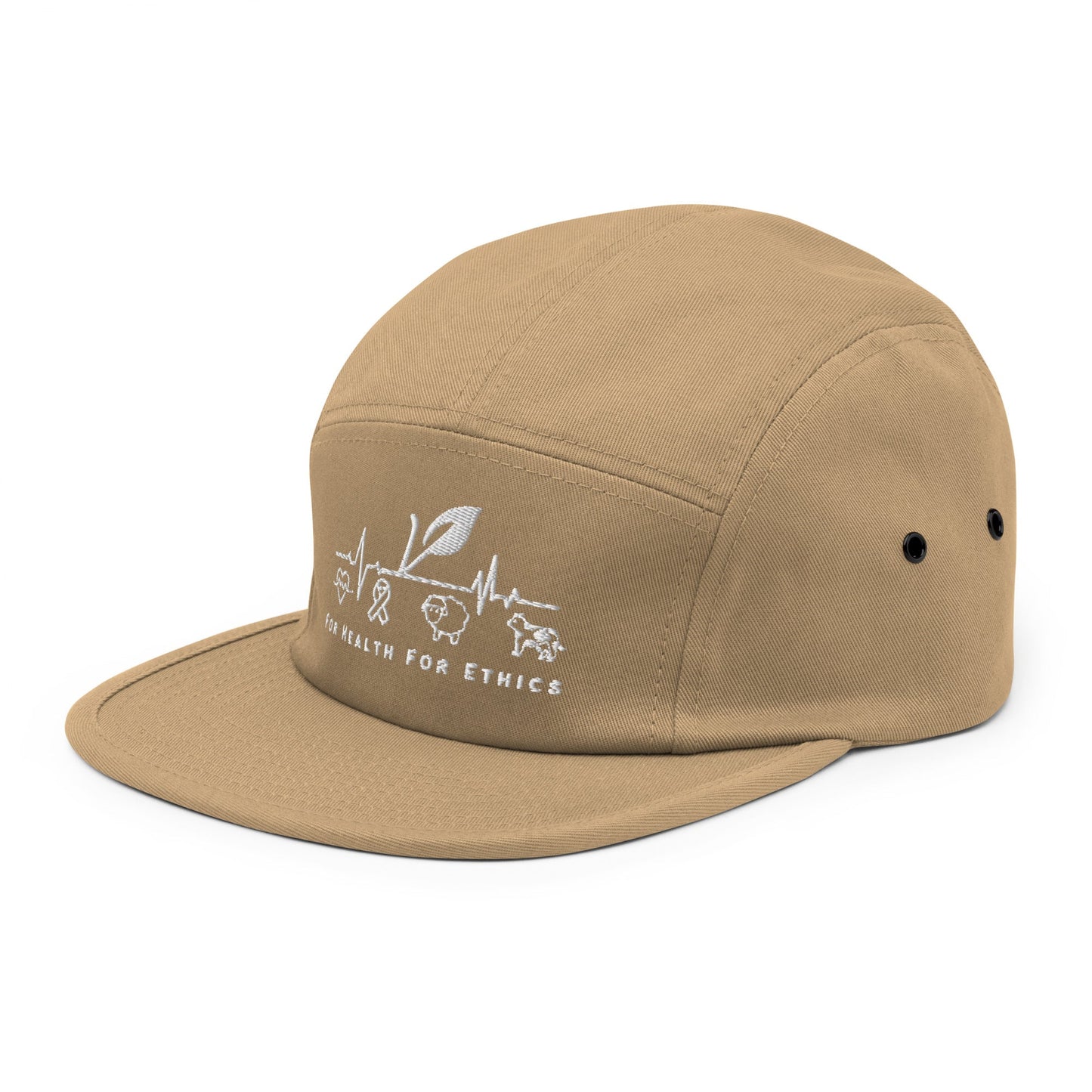 For Health For Ethics Five Panel Cap - For Health For Ethics - Khaki - Front Left