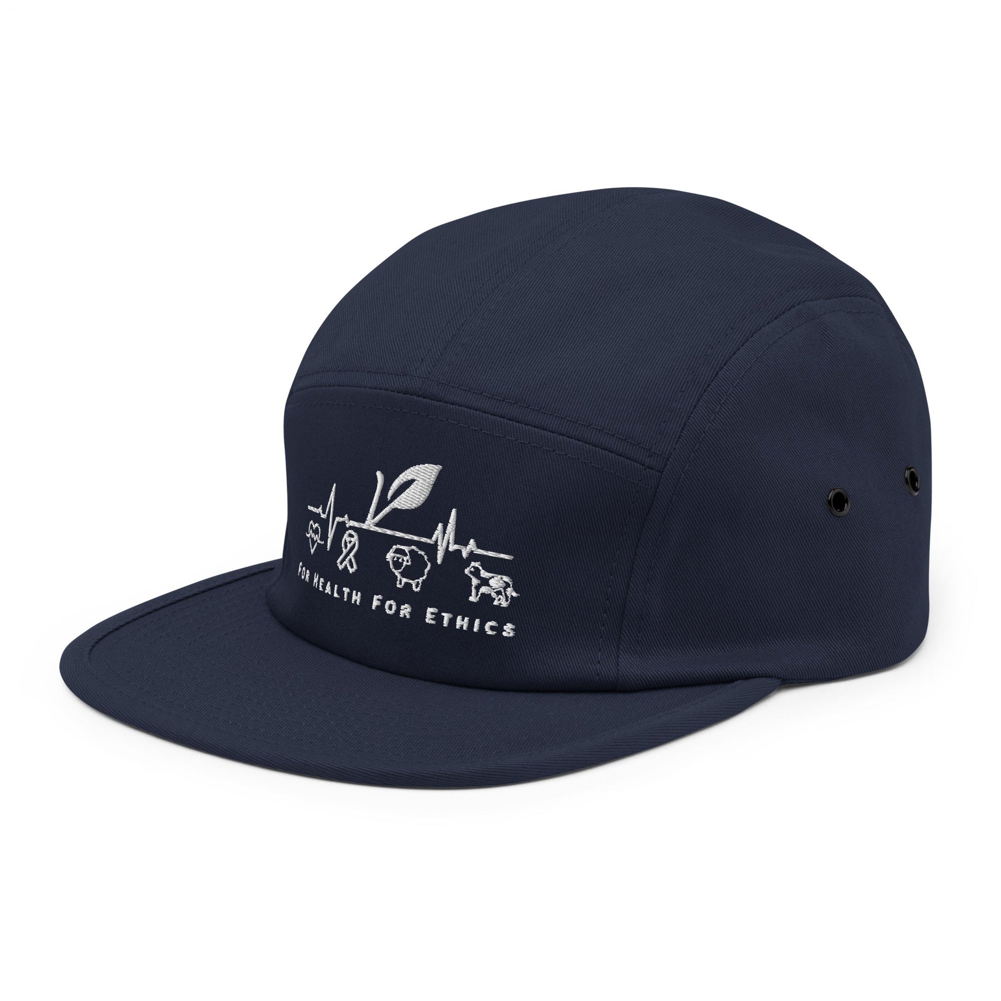 For Health For Ethics Five Panel Cap - For Health For Ethics - Navy - Front left