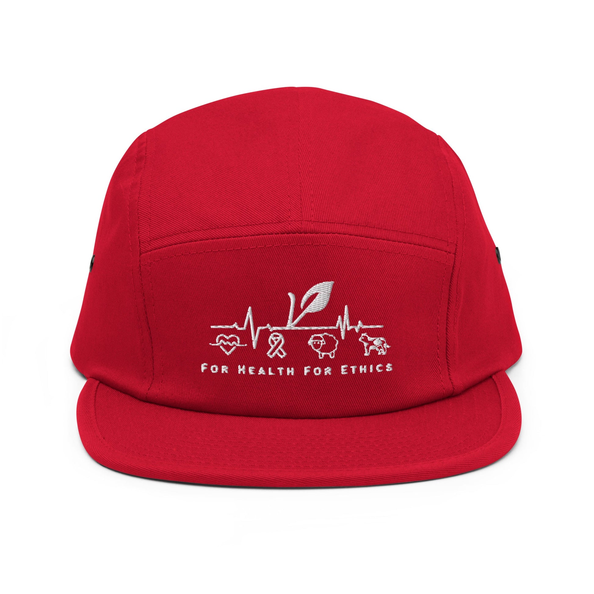 For Health For Ethics Five Panel Cap - For Health For Ethics - Red - Front