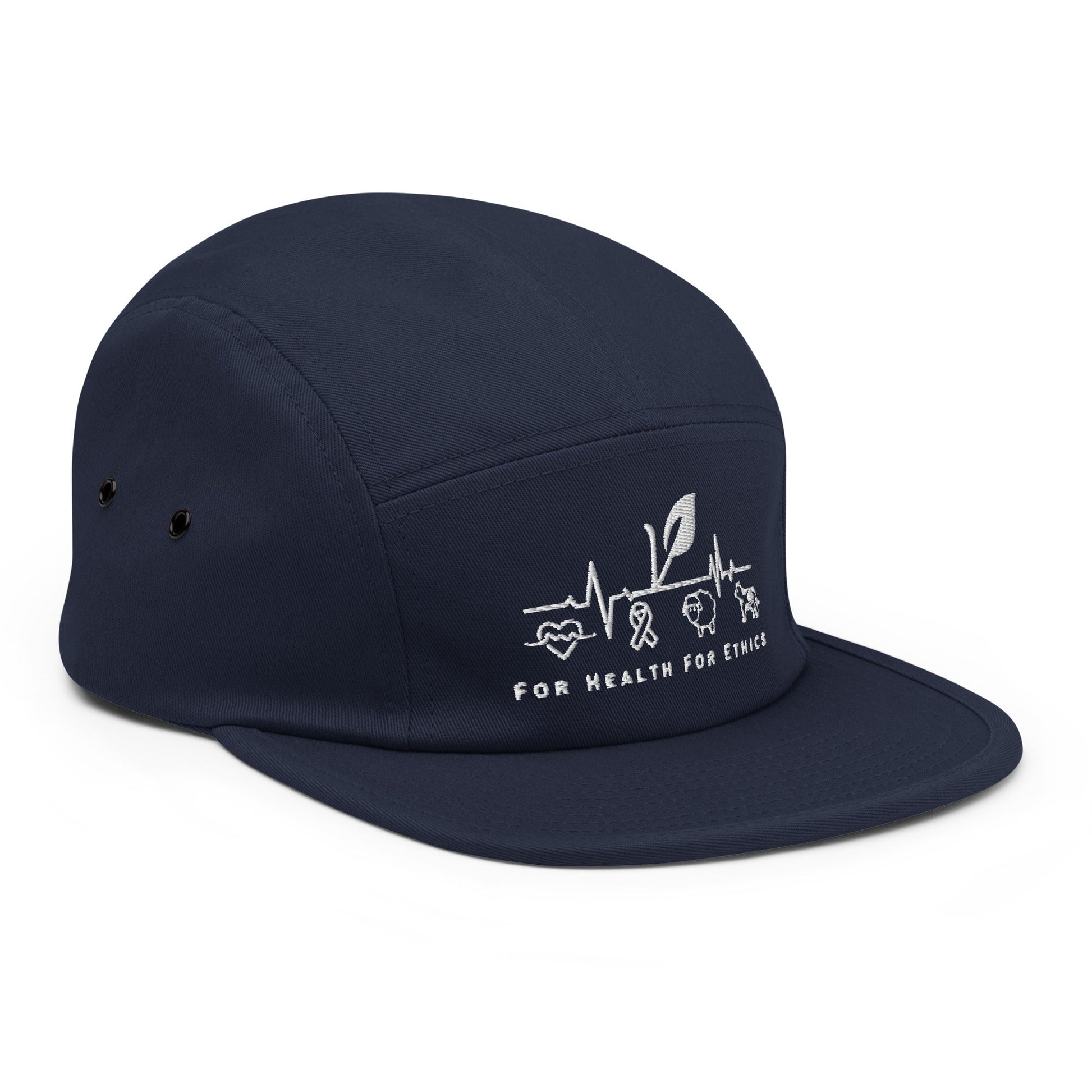 For Health For Ethics Five Panel Cap - For Health For Ethics - Navy - Front right
