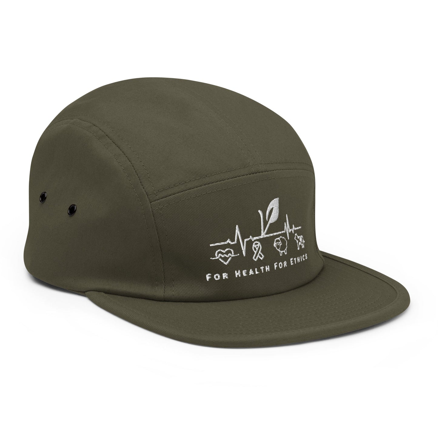For Health For Ethics Five Panel Cap - For Health For Ethics - Olive - Front Right
