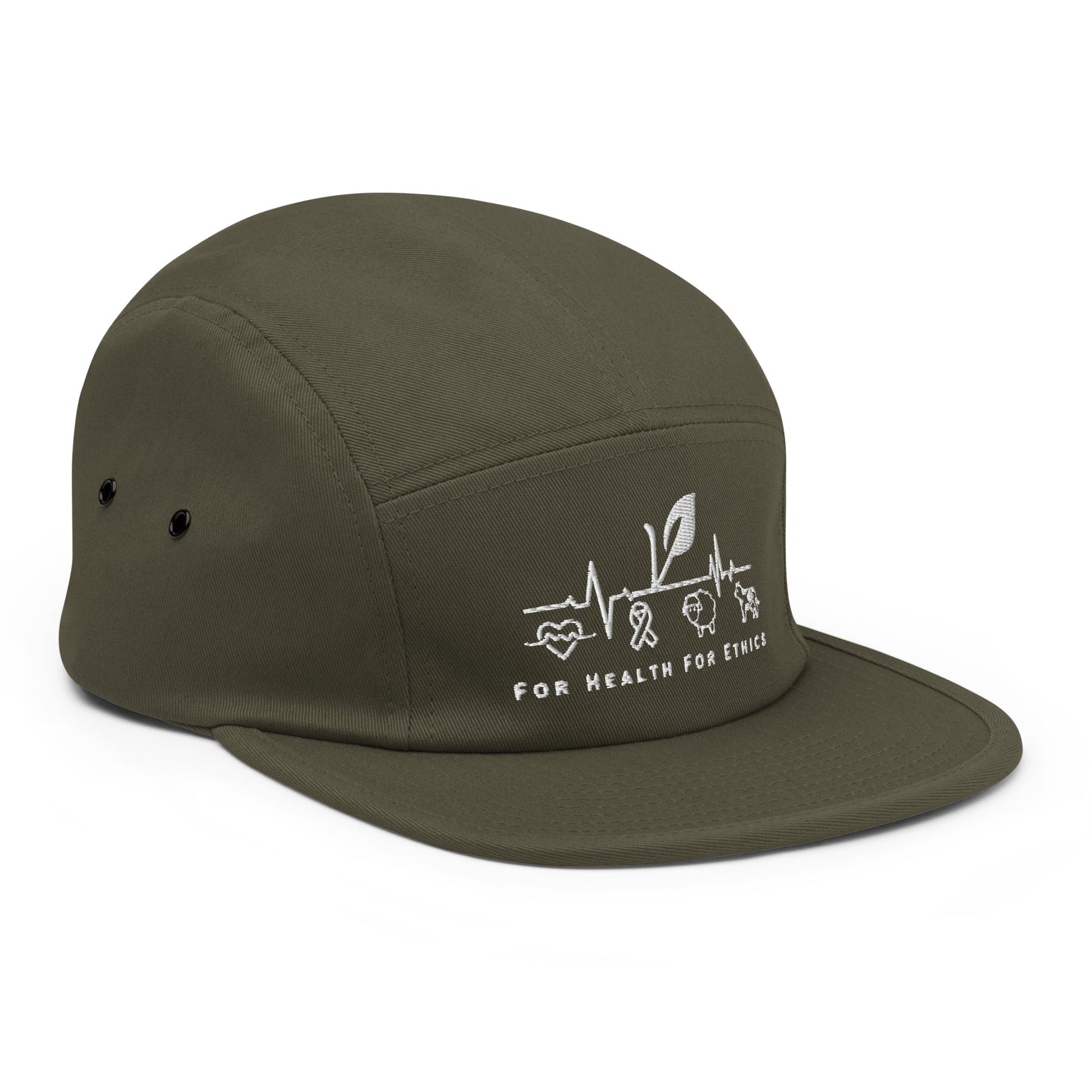 For Health For Ethics Five Panel Cap - For Health For Ethics - Olive - Front Right