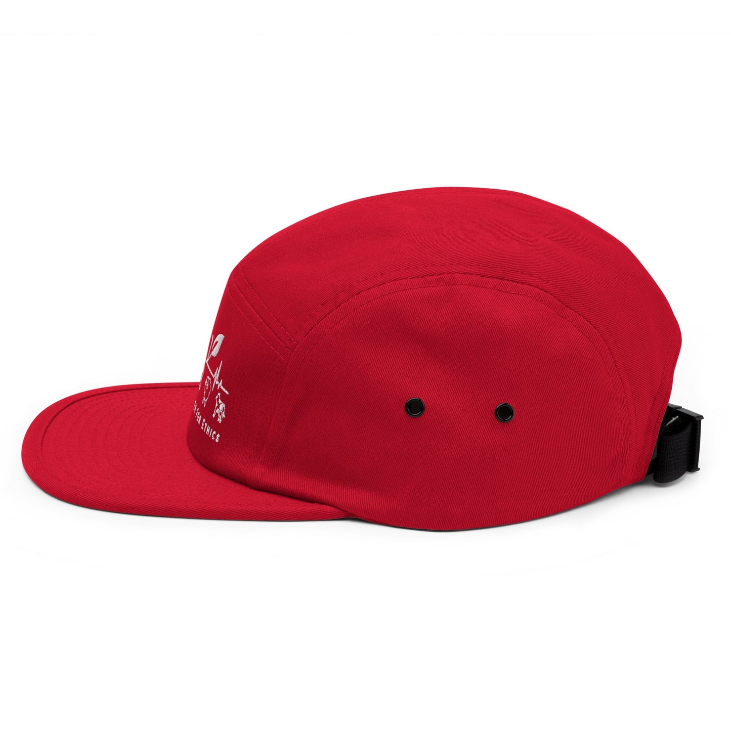 For Health For Ethics Five Panel Cap - For Health For Ethics - Red - Left