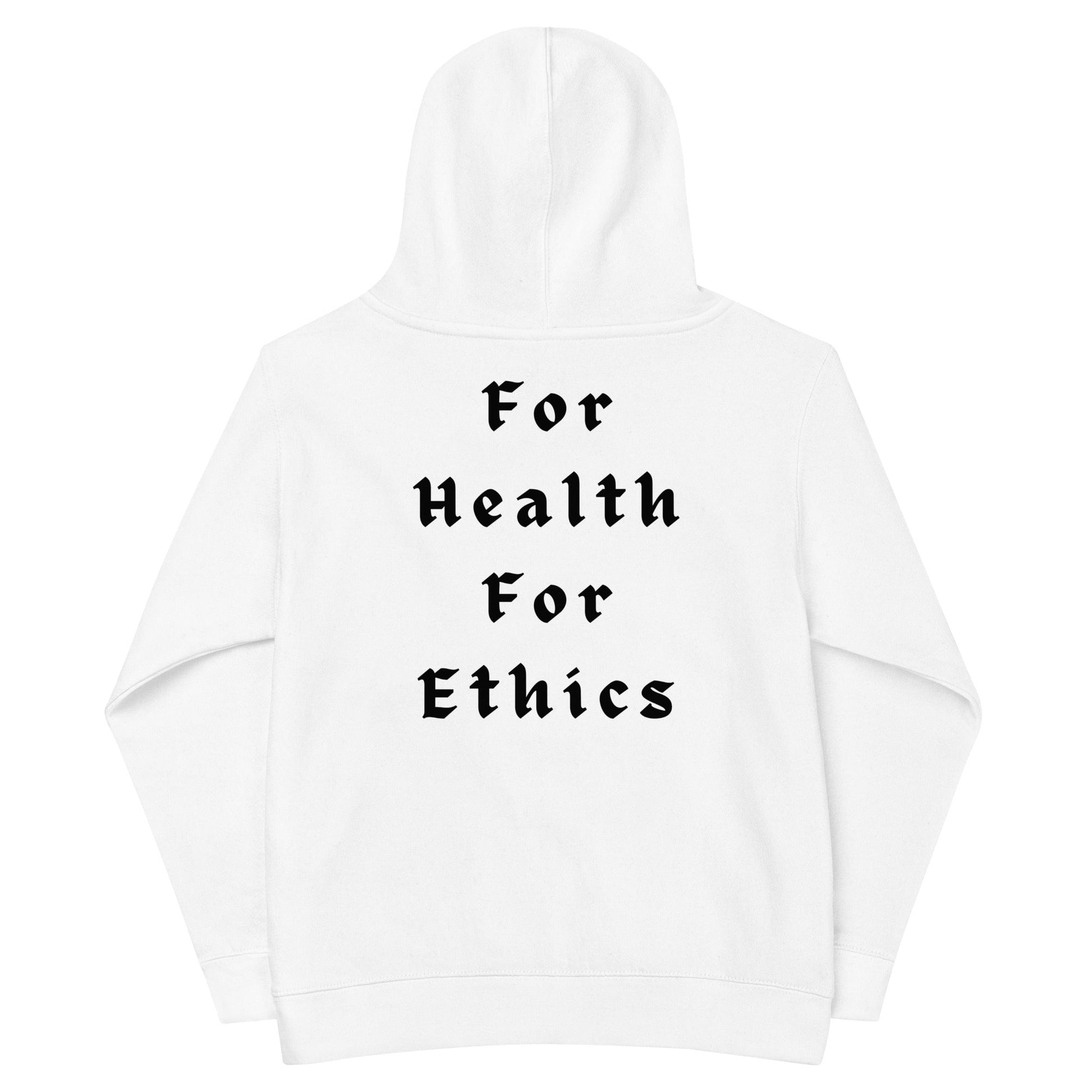 Vegan Kids Hoodie - For Health For Ethics - White