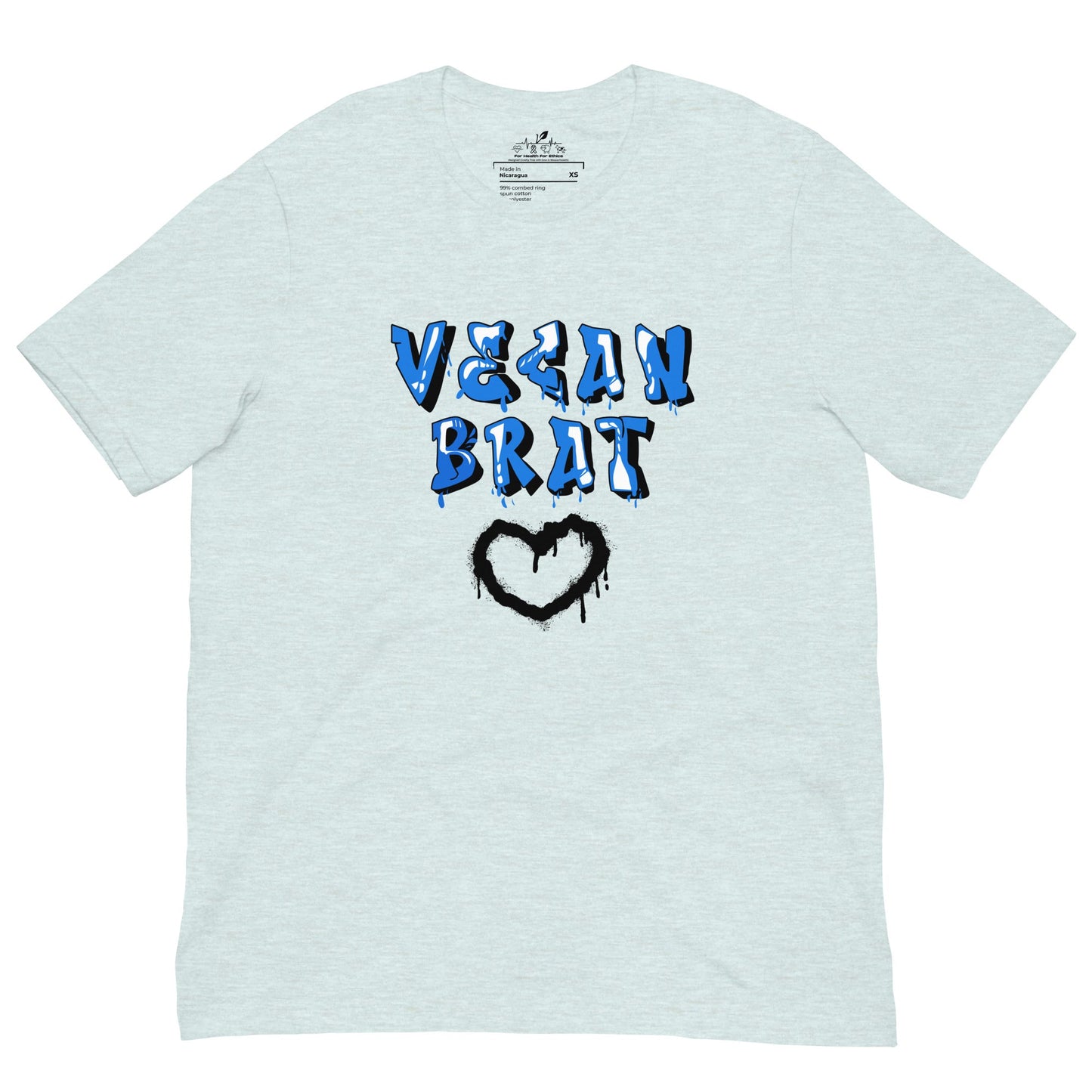 Vegan Brat T-Shirt - For Health For Ethics - Heather Prism Ice Blue